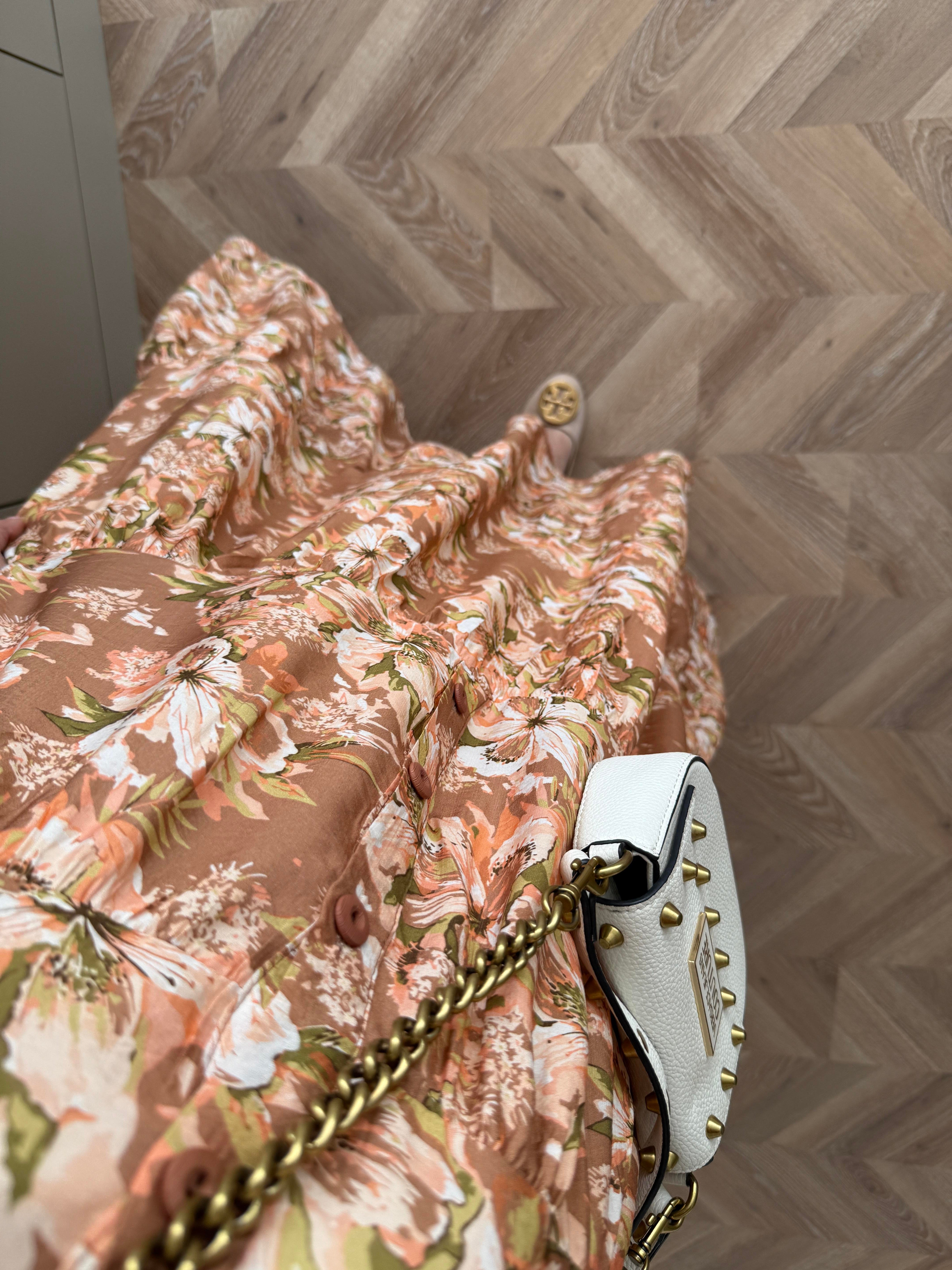 Defne Pamuk Vual Elbise Kahve