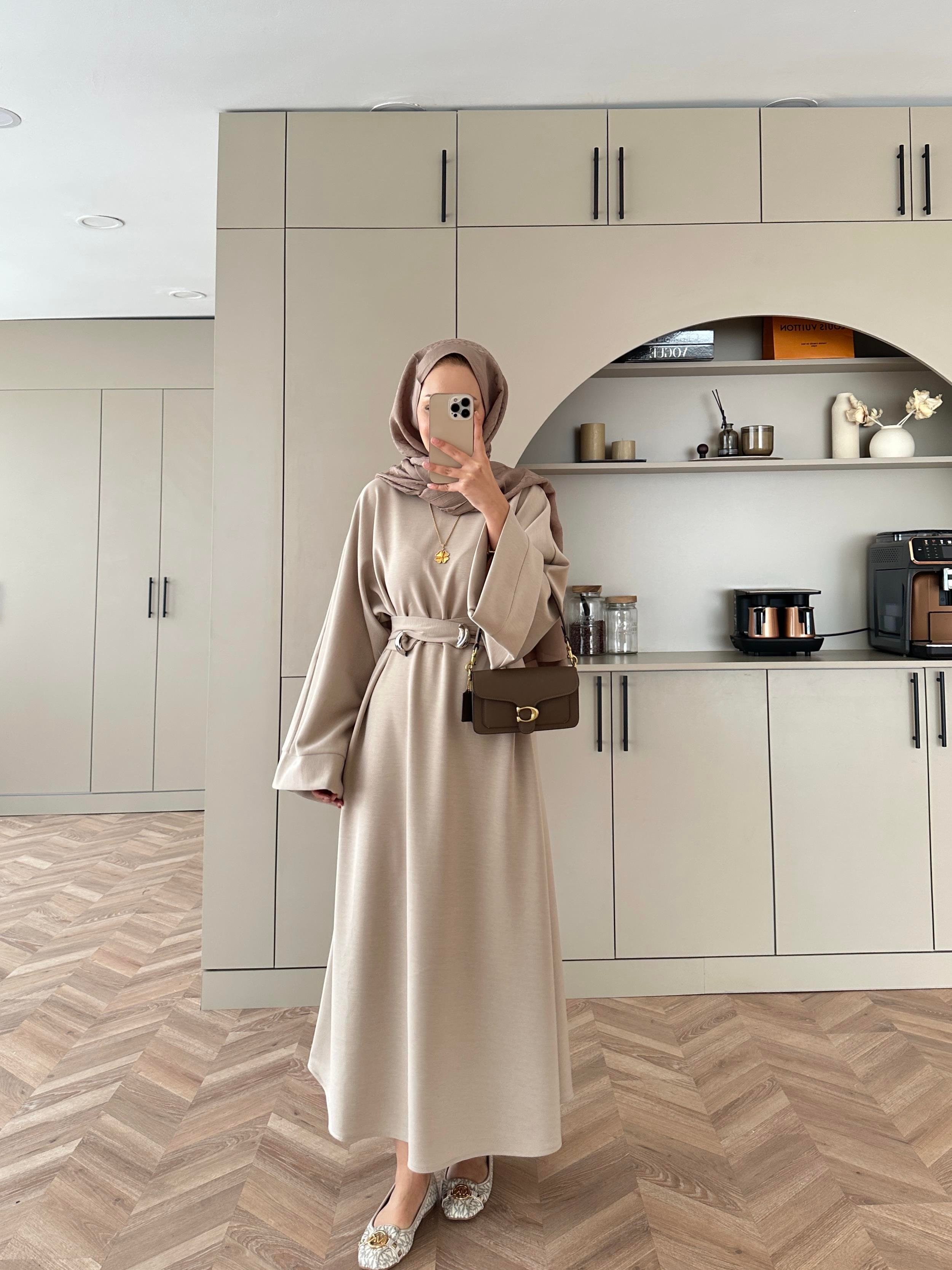 Desni İki İplik Elbise Bej