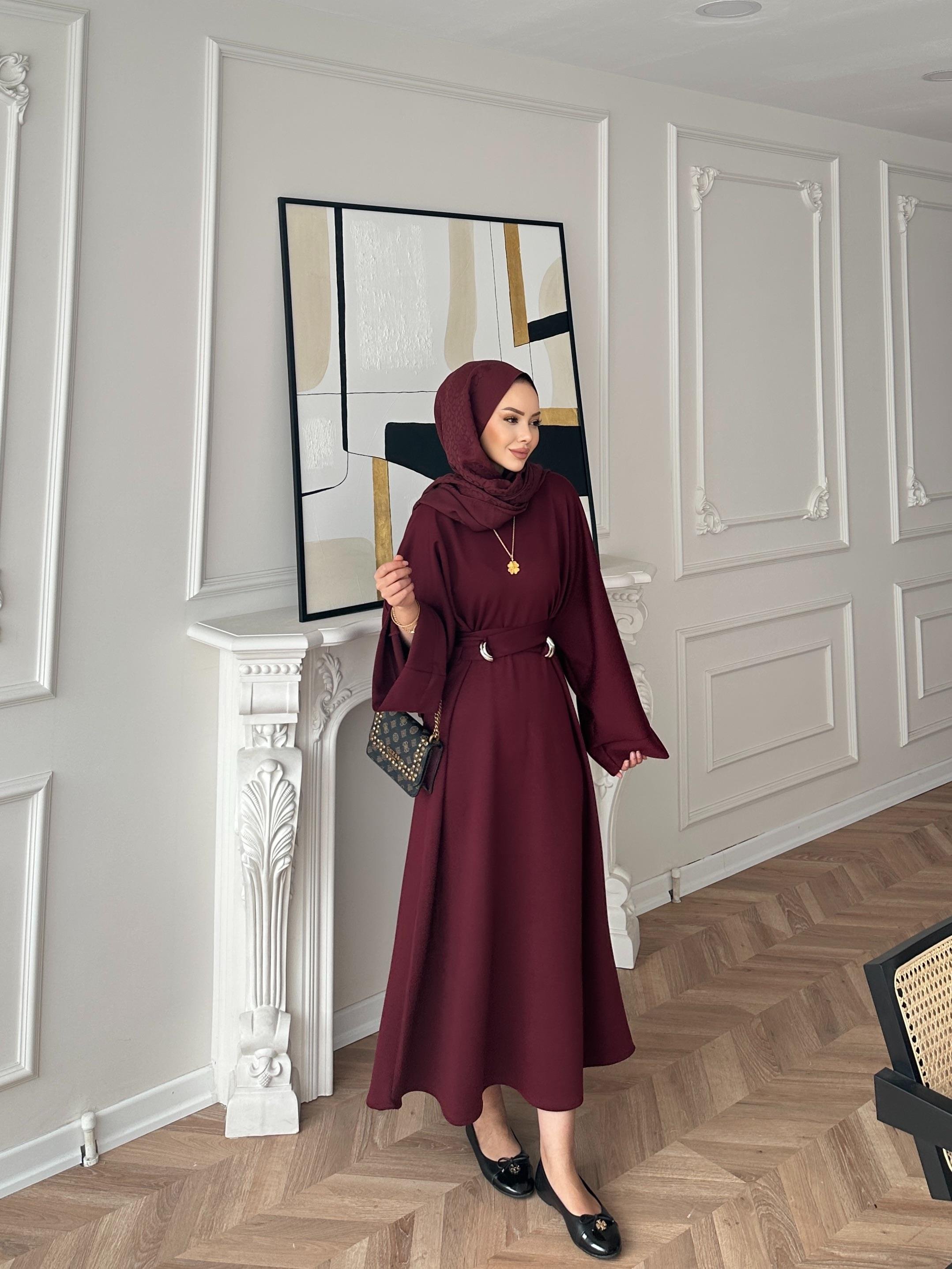 Desni İki İplik Elbise Bordo