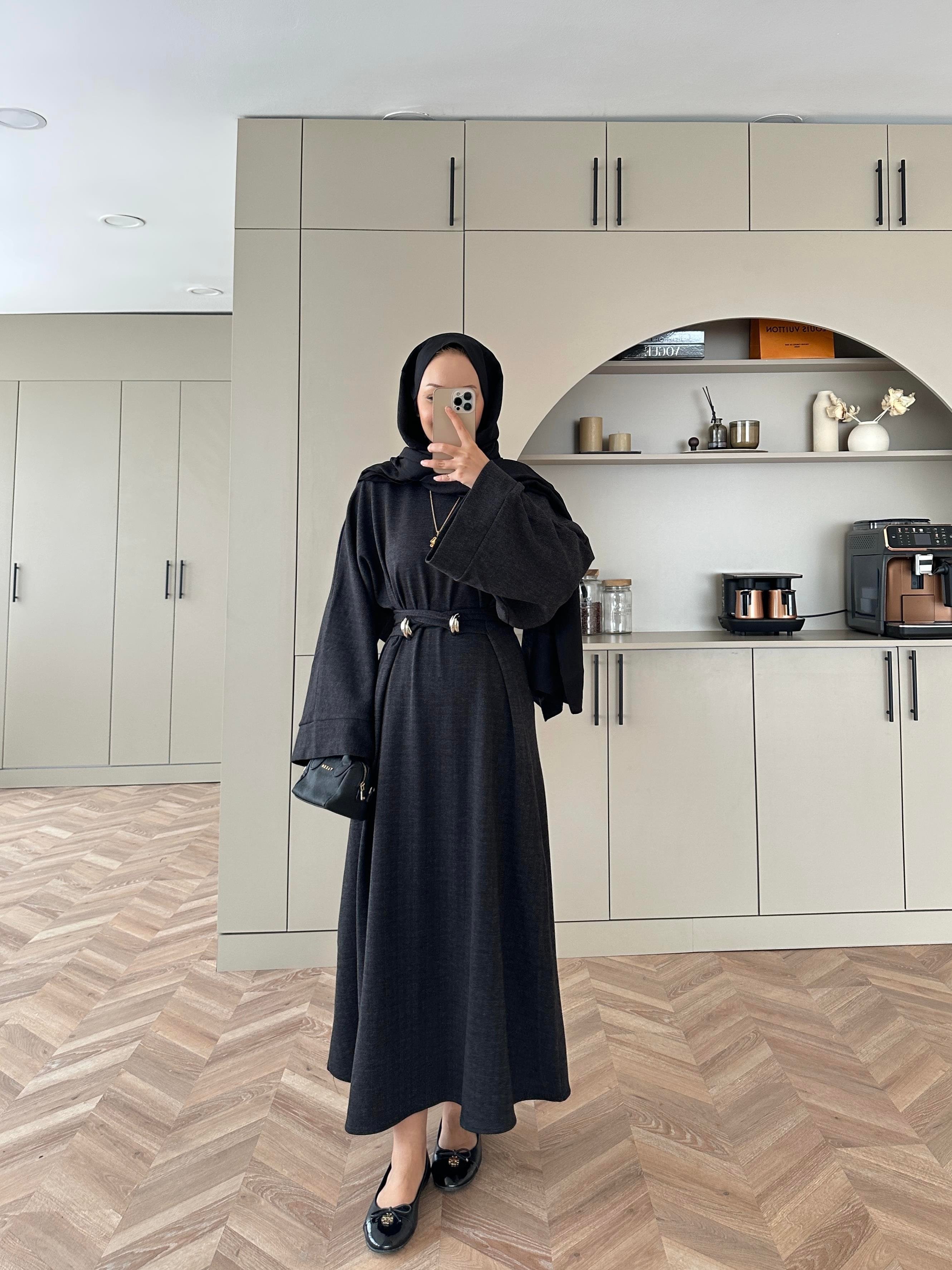 Desni İki İplik Elbise Siyah