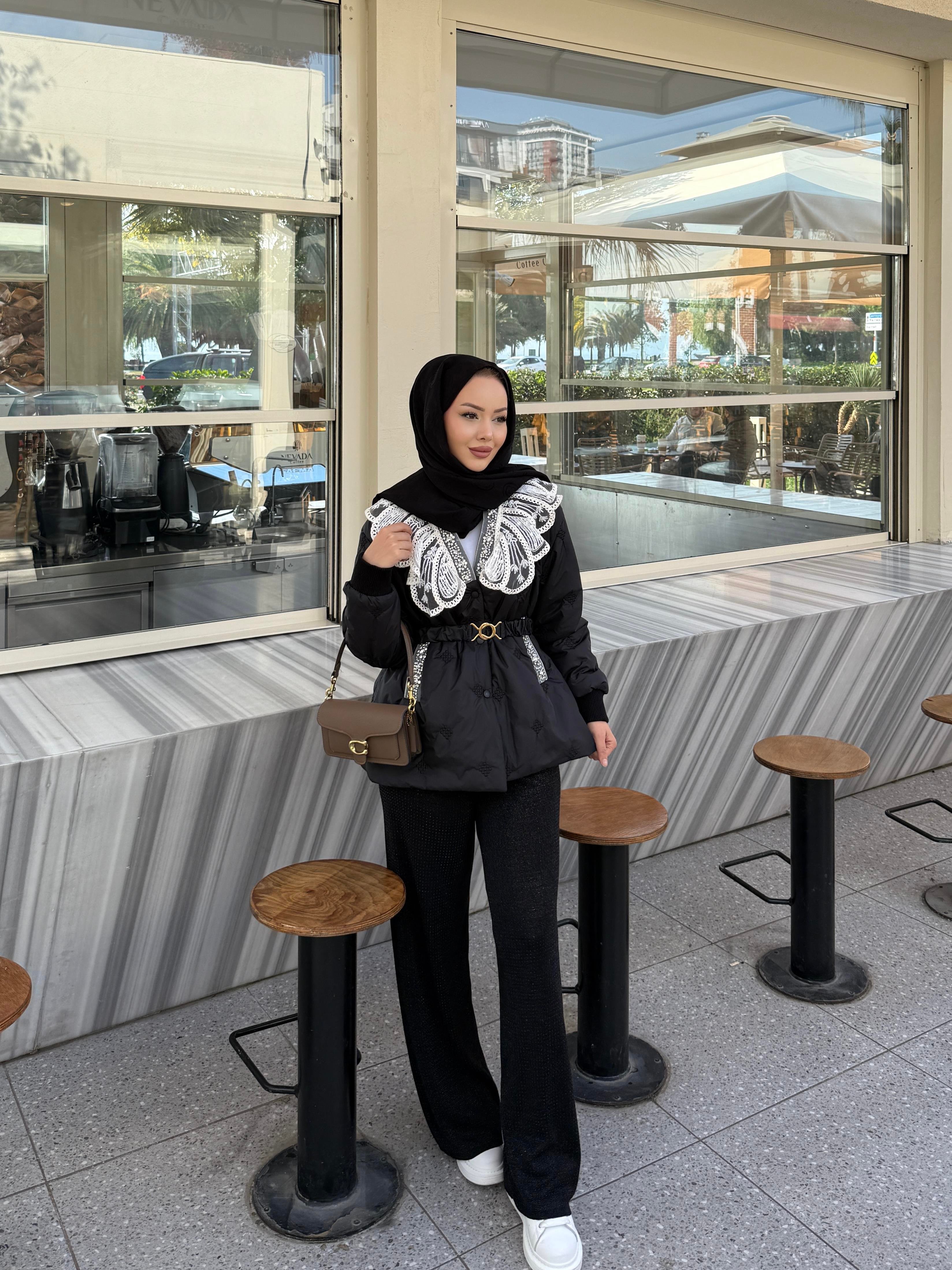 Diamond İthal Kapitone Mont Siyah