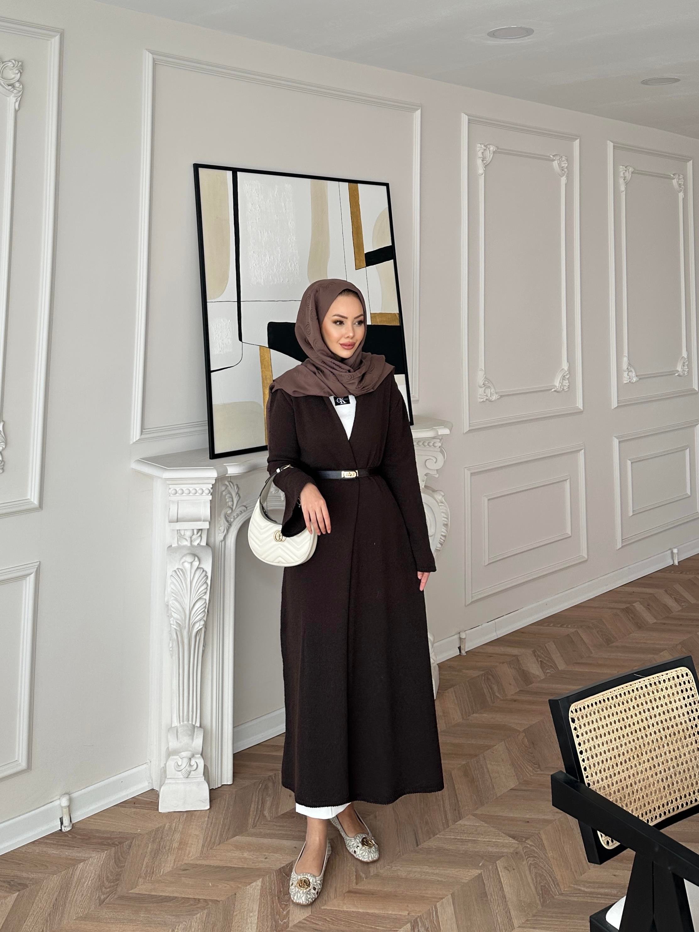 Dilay Triko Uzun Hırka Acı Kahve