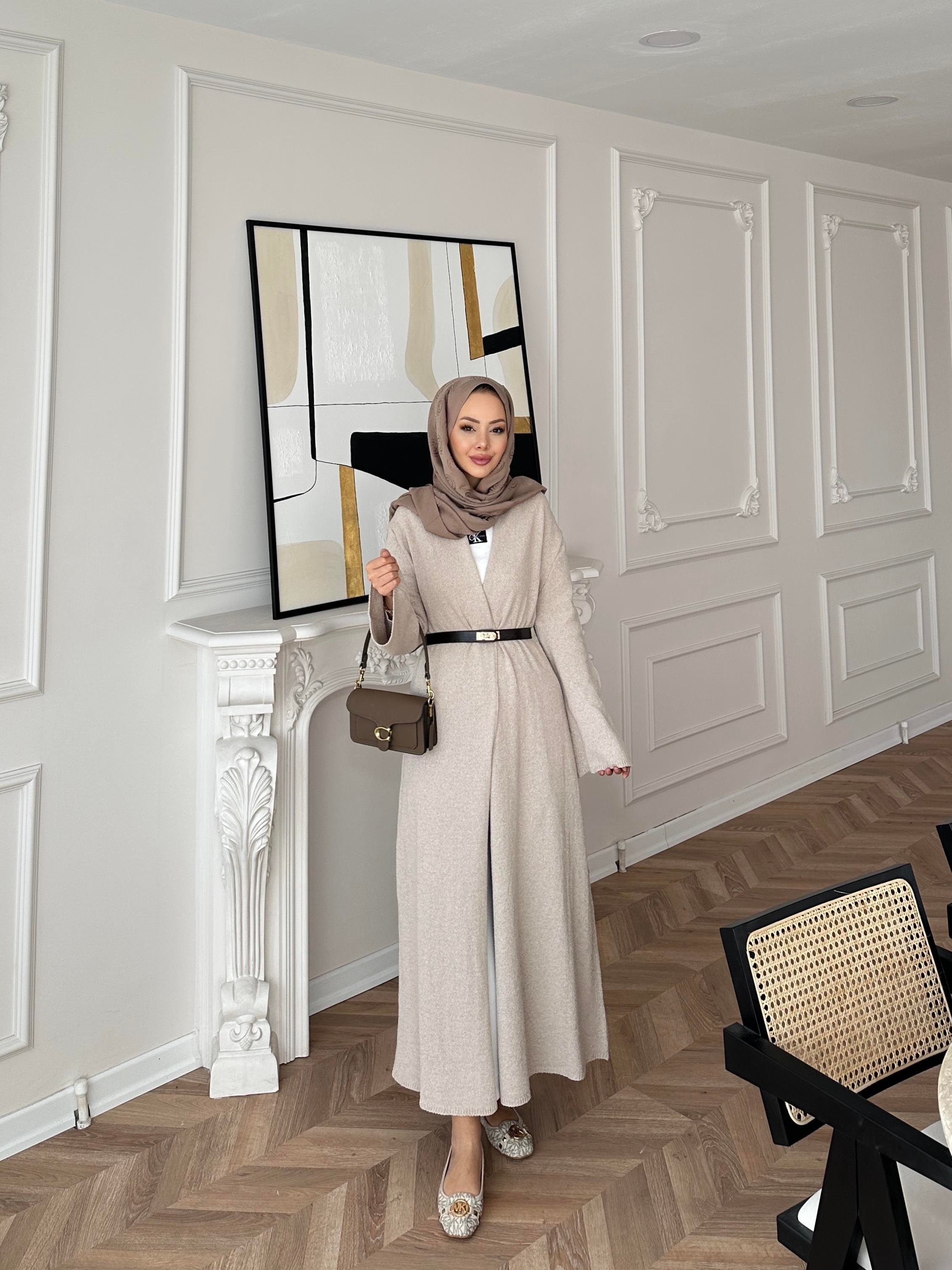 Dilay Triko Uzun Hırka Bej