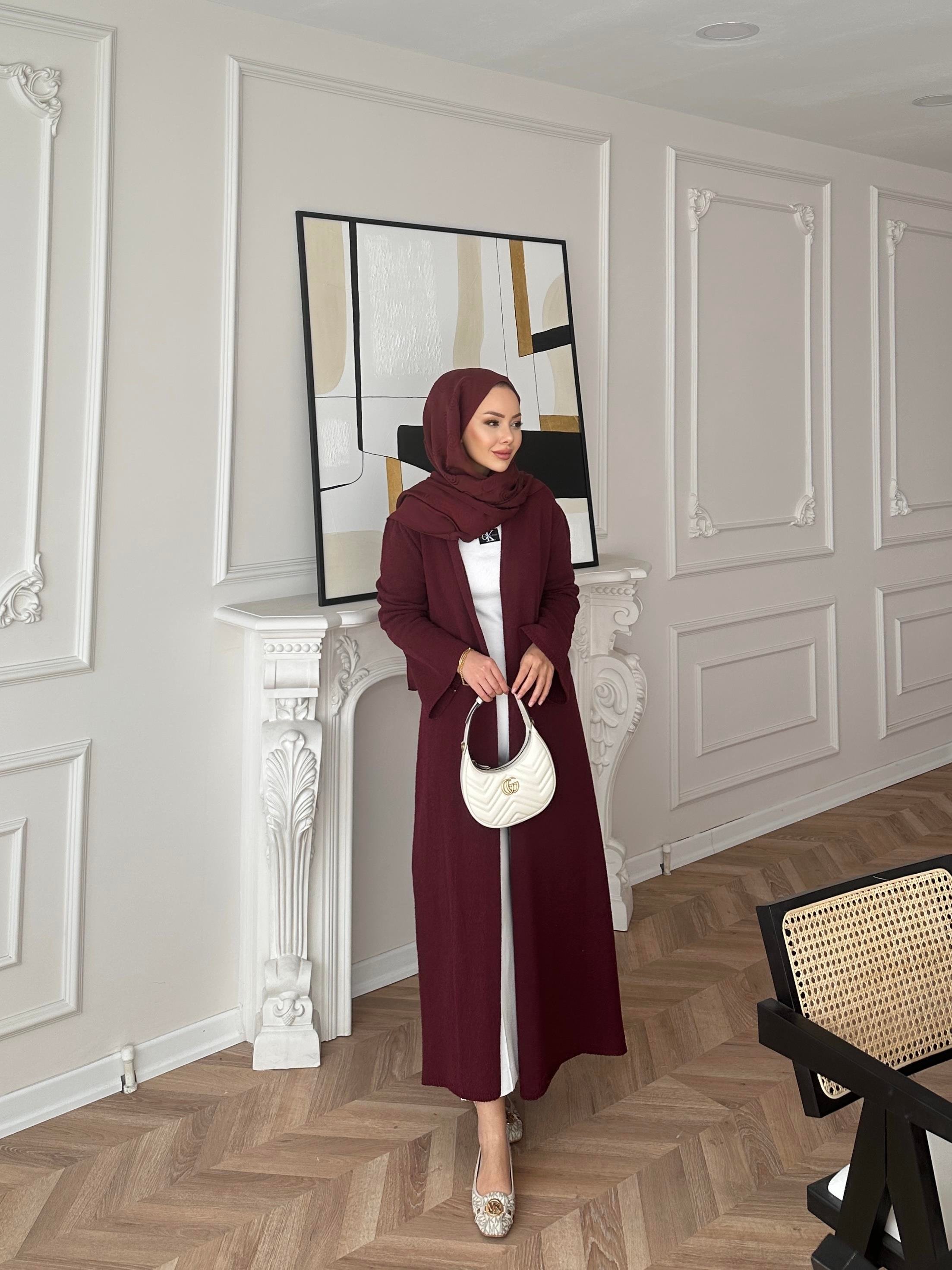 Dilay Triko Uzun Hırka Bordo