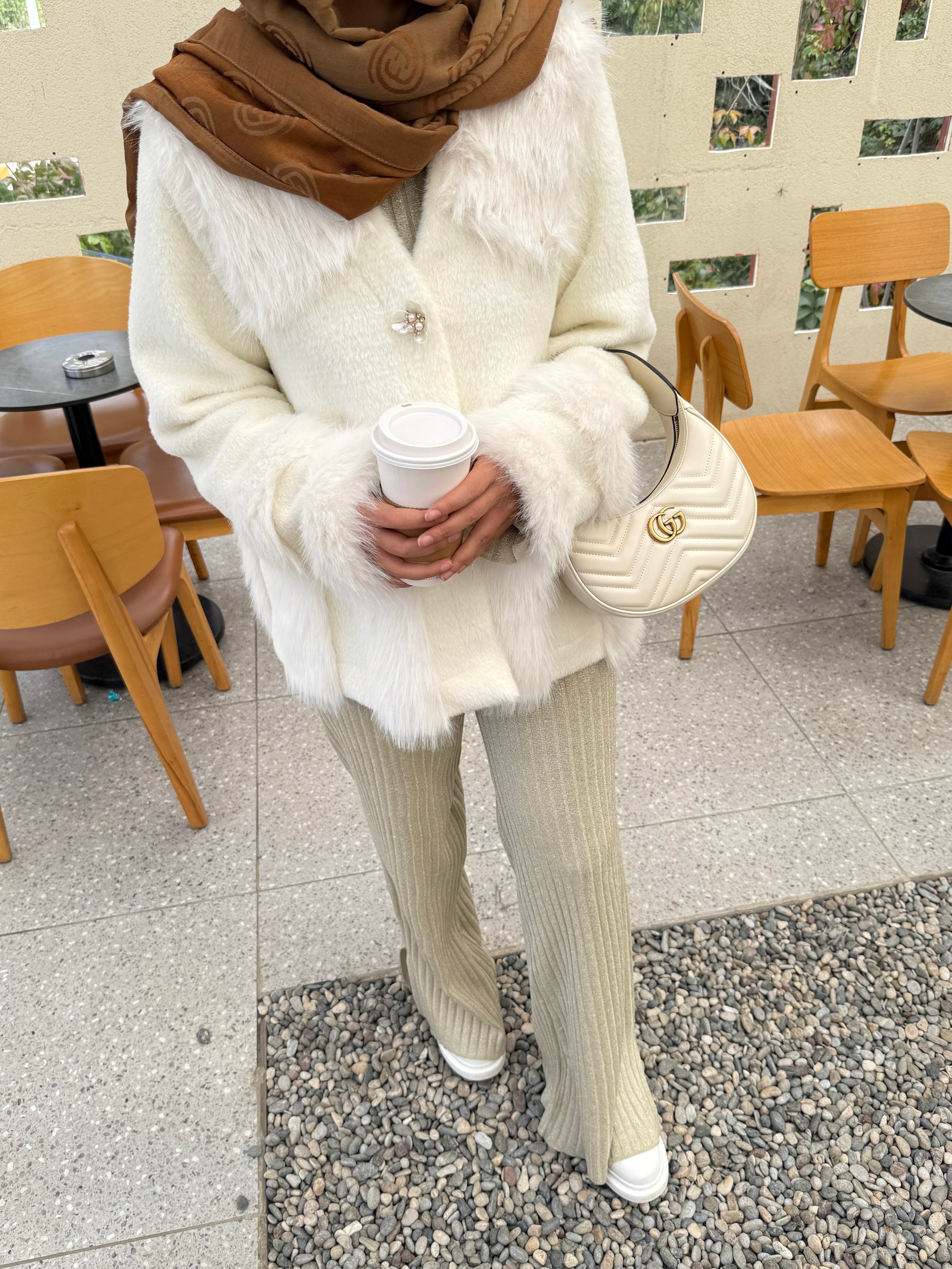 Diva Taş Detaylı Hırka/Ceket Ekru