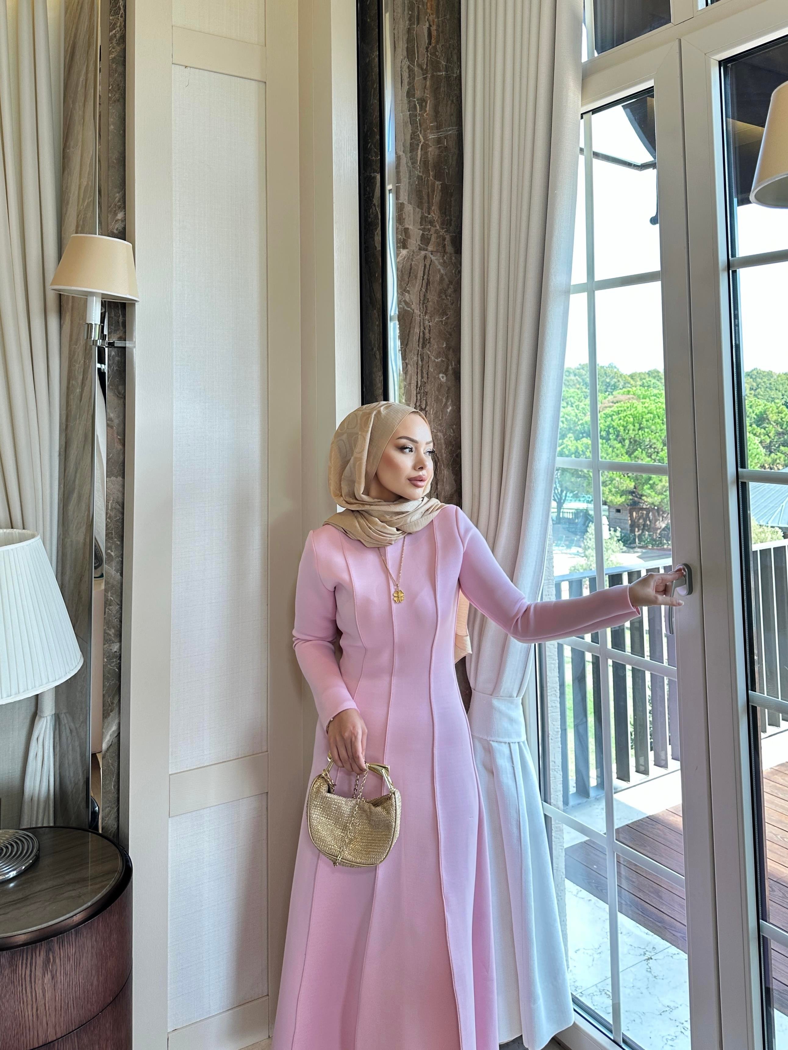 Drew Puf Elbise Pembe