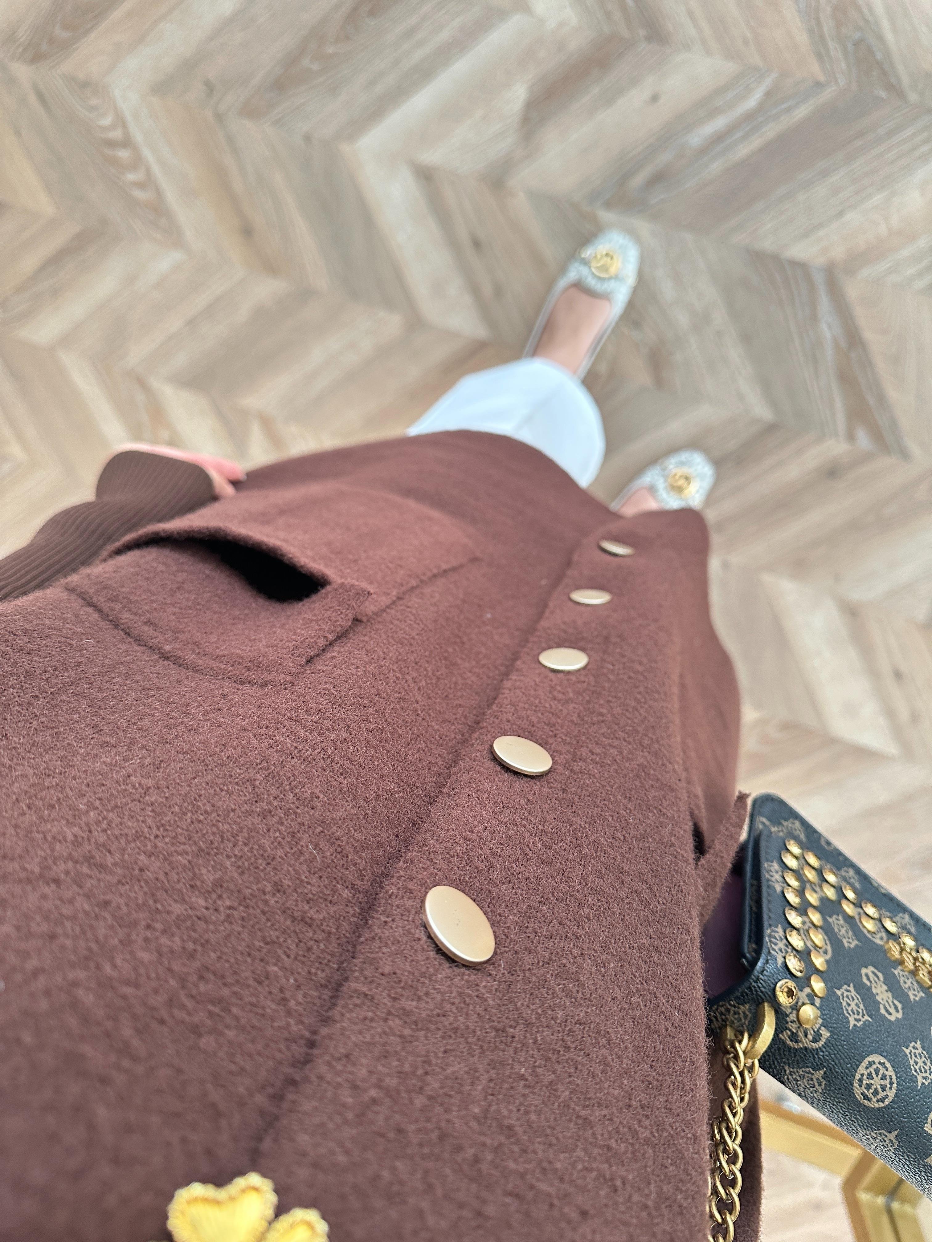 Erica Angora Uzun Hırka Kahverengi