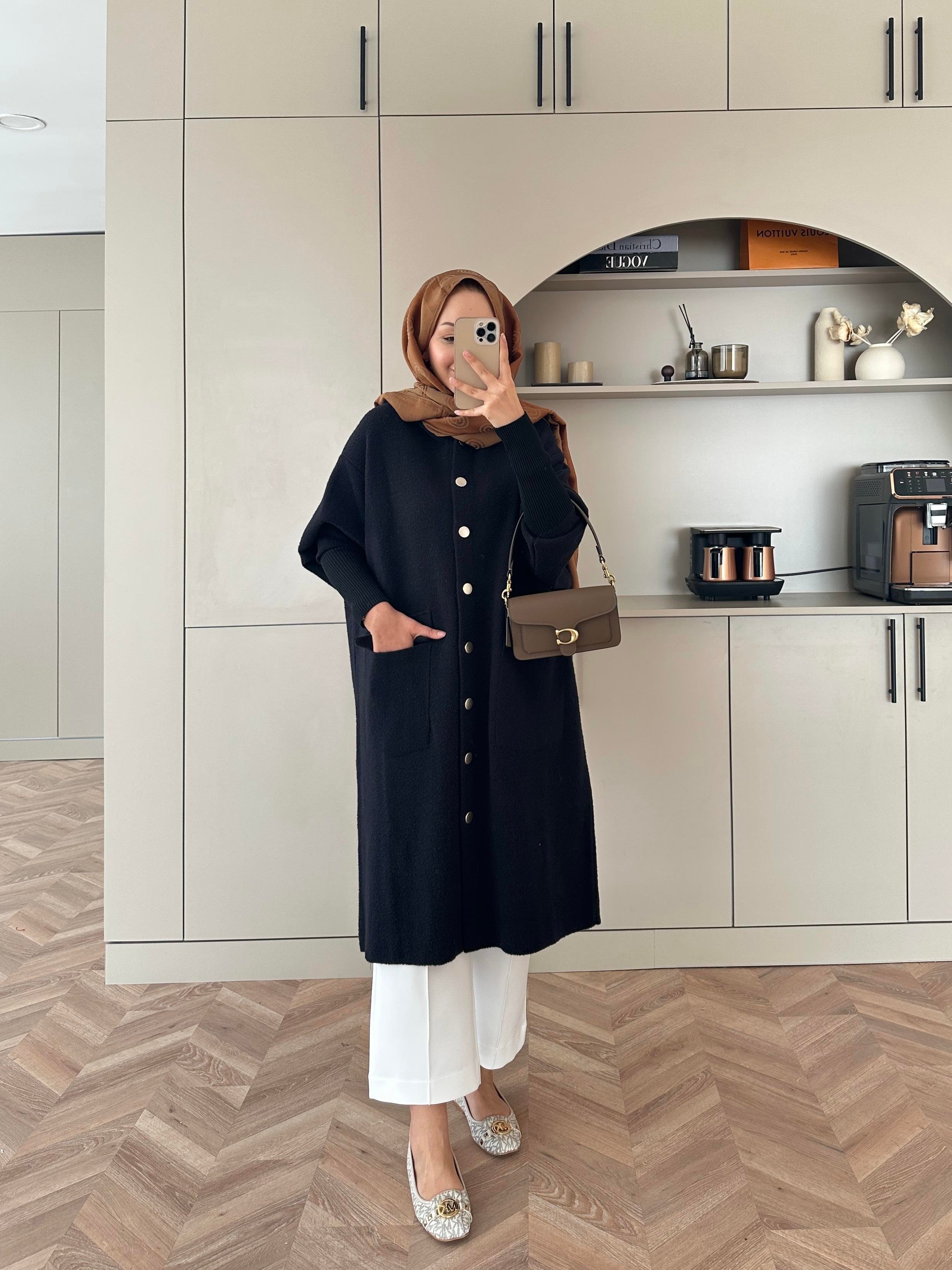 Erica Angora Uzun Hırka Siyah