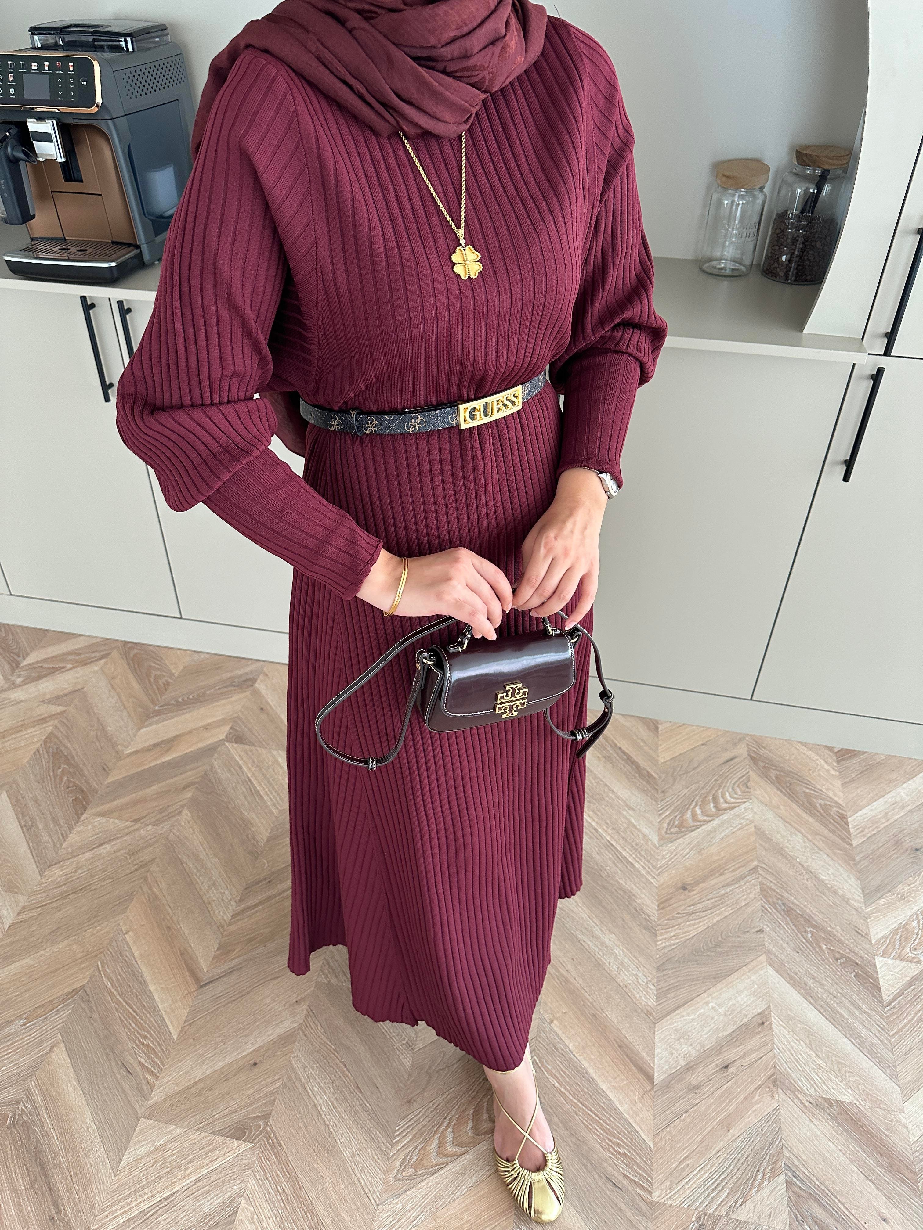 Eylül Triko Elbise Bordo