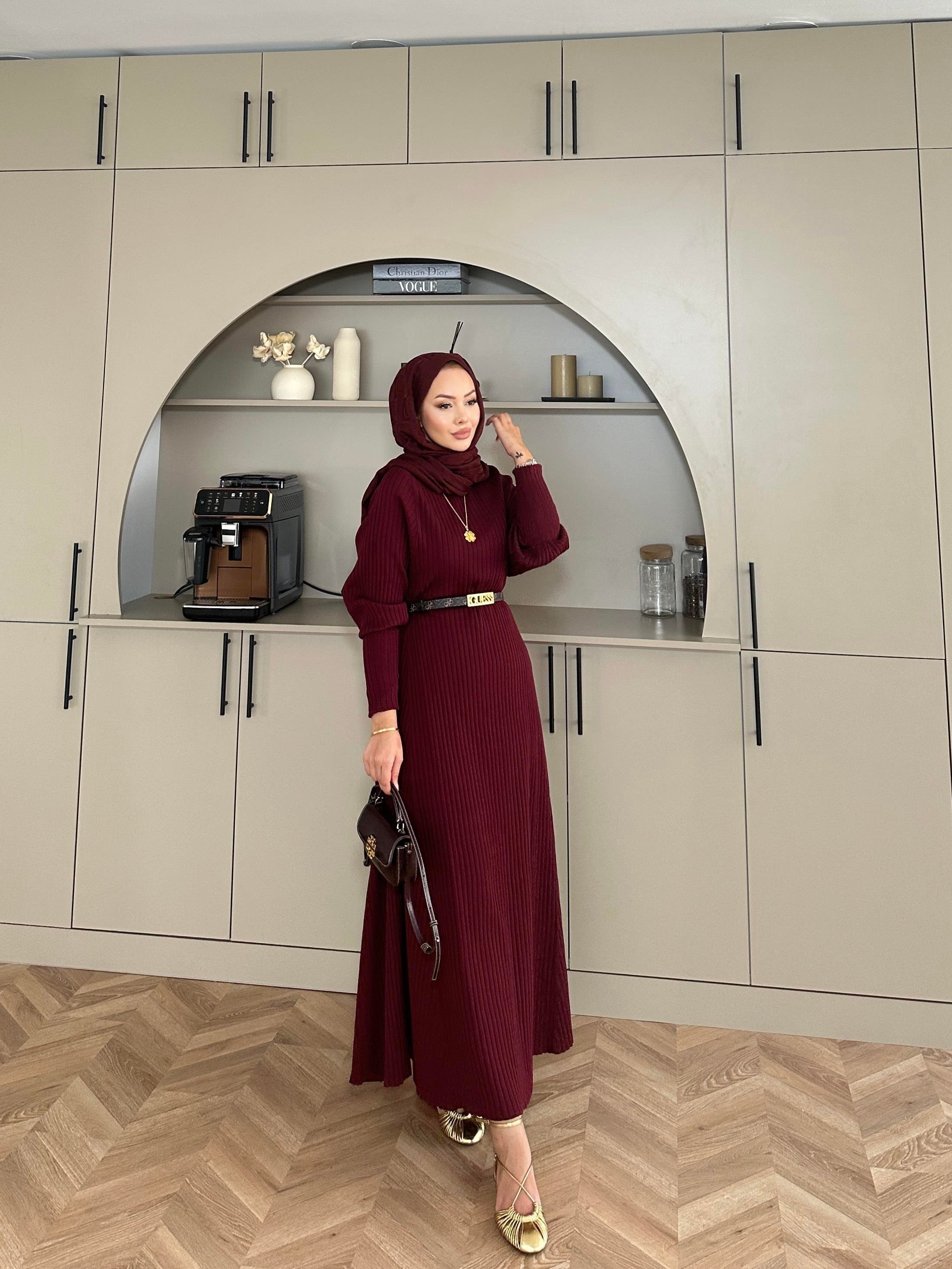 Eylül Triko Elbise Bordo