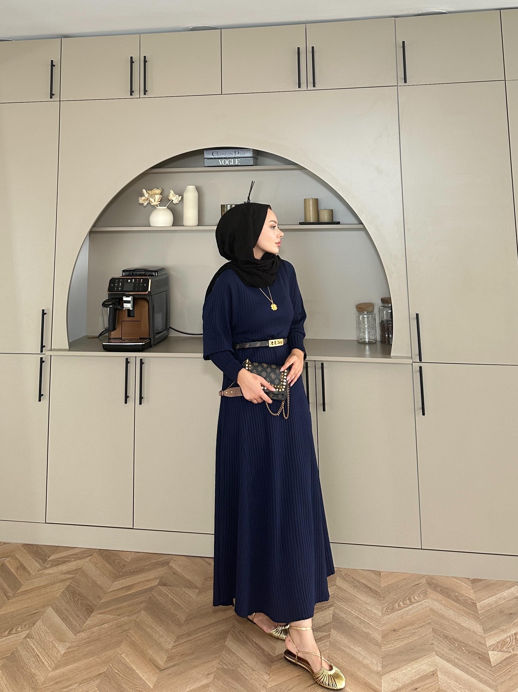 Eylül Triko Elbise Lacivert 