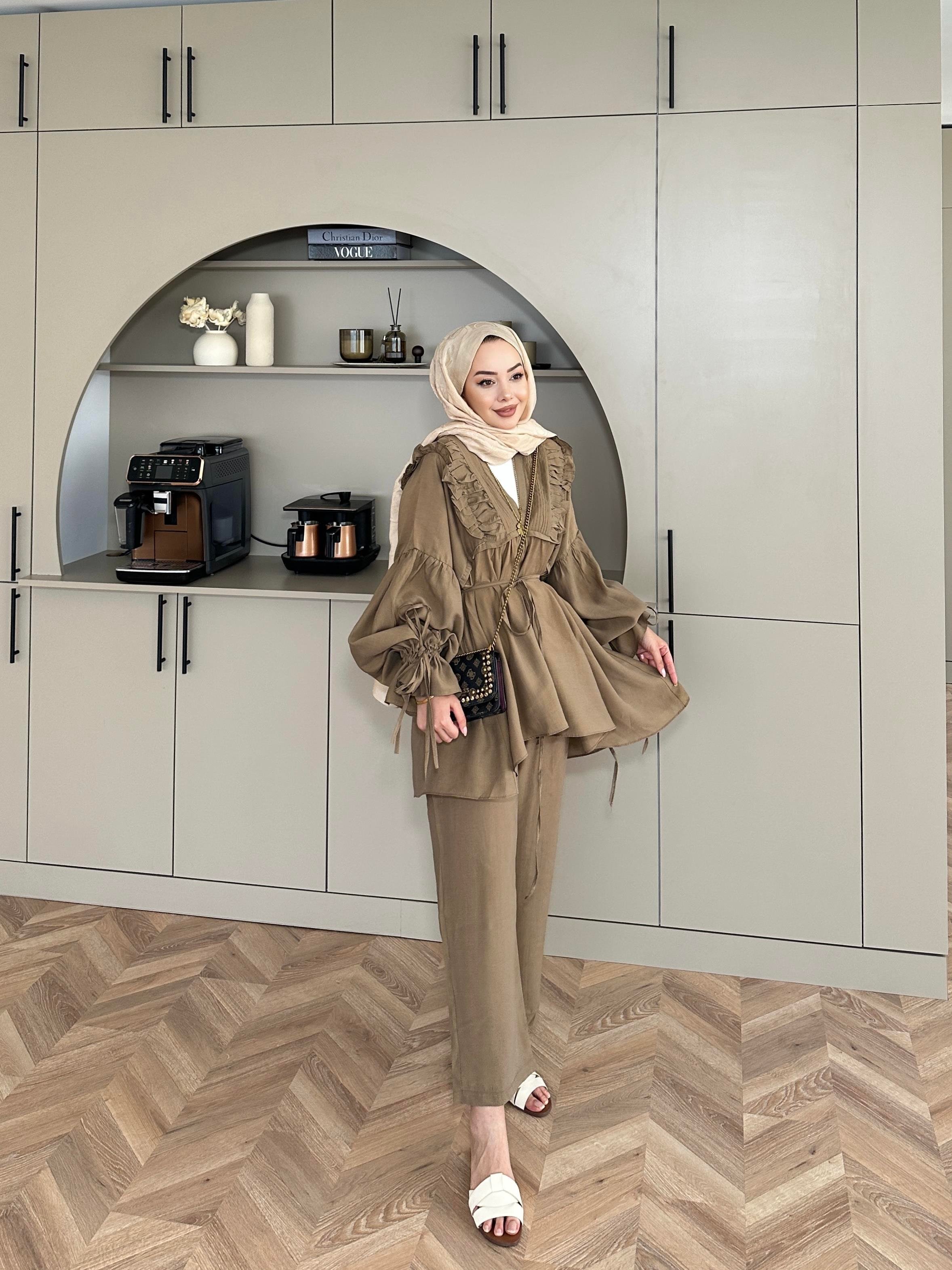 Faye Pantolonlu Takım Kahve 