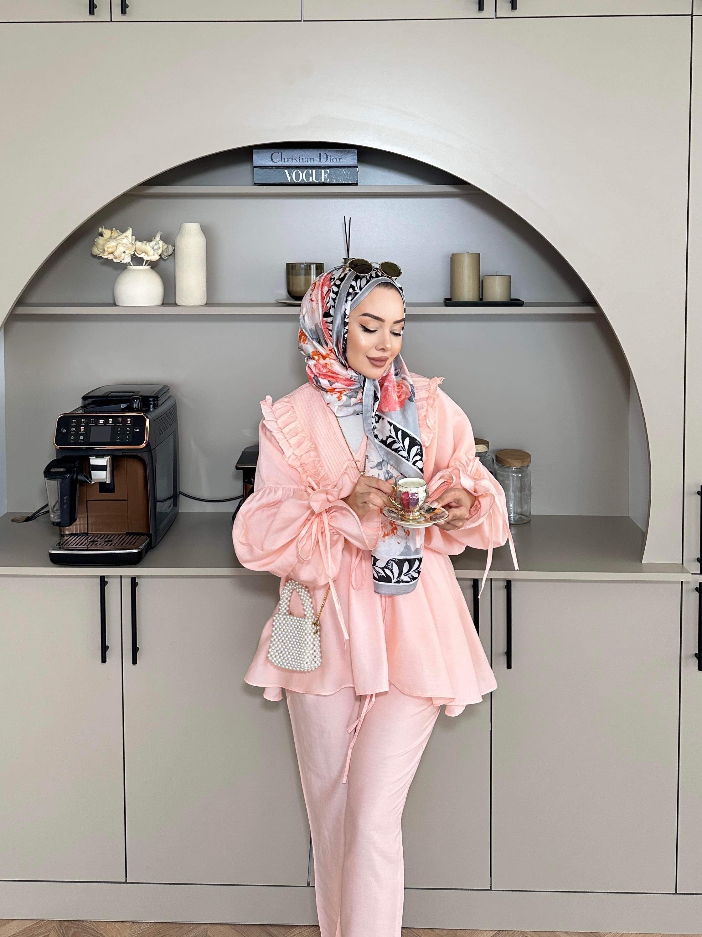 Faye Pantolonlu Takım Pudra