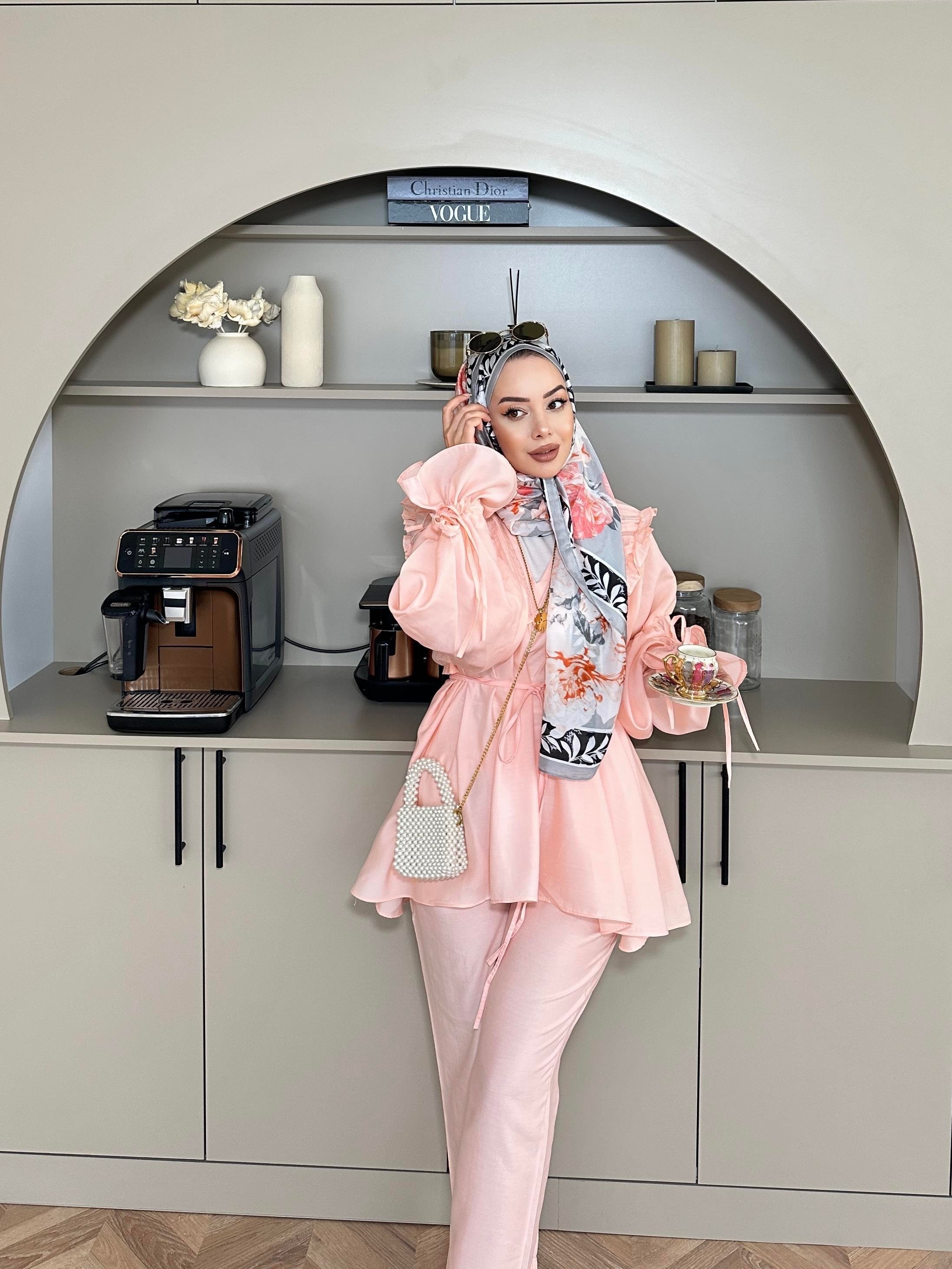 Faye Pantolonlu Takım Pudra