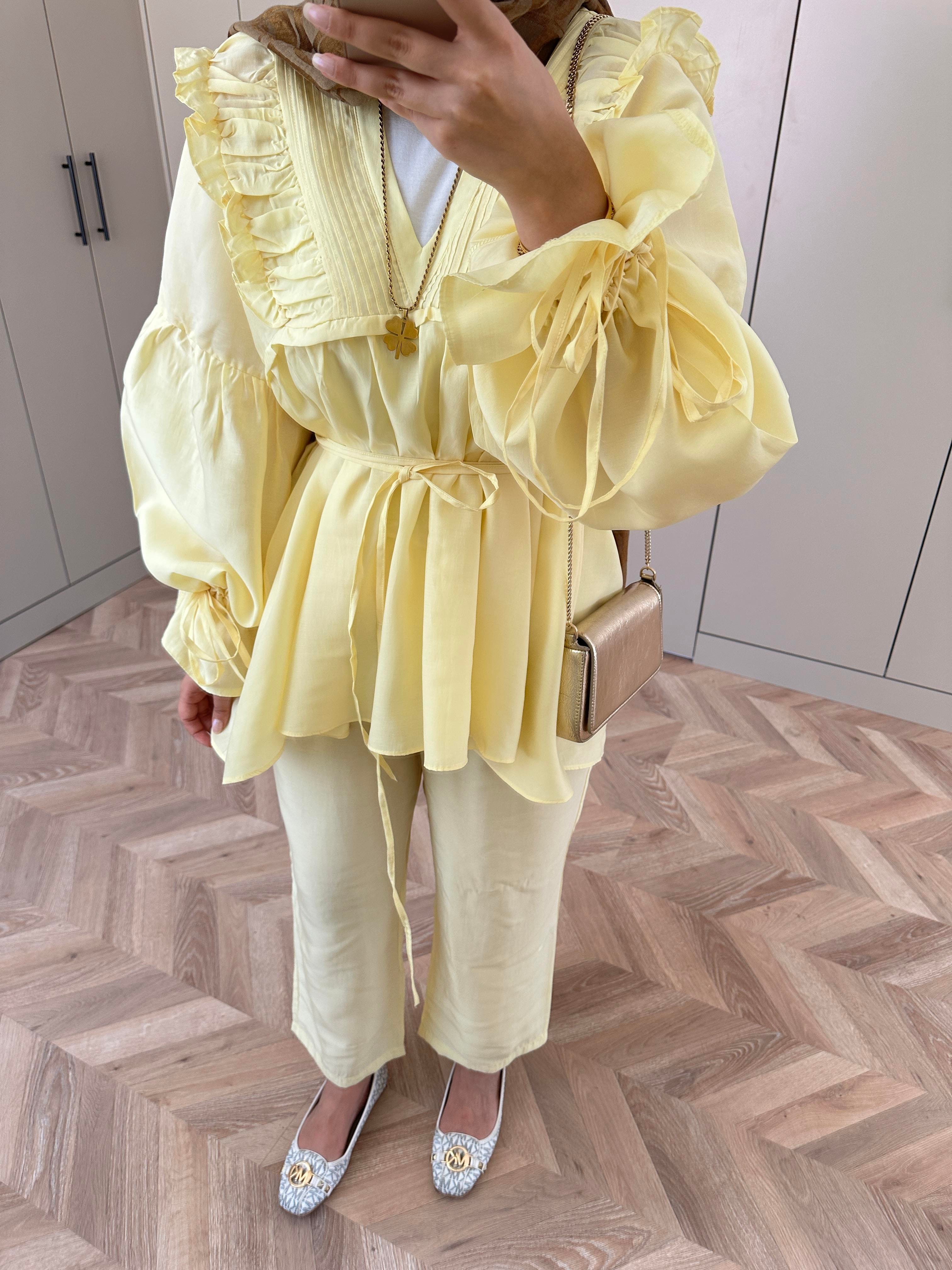 Faye Pantolonlu Takım Sarı