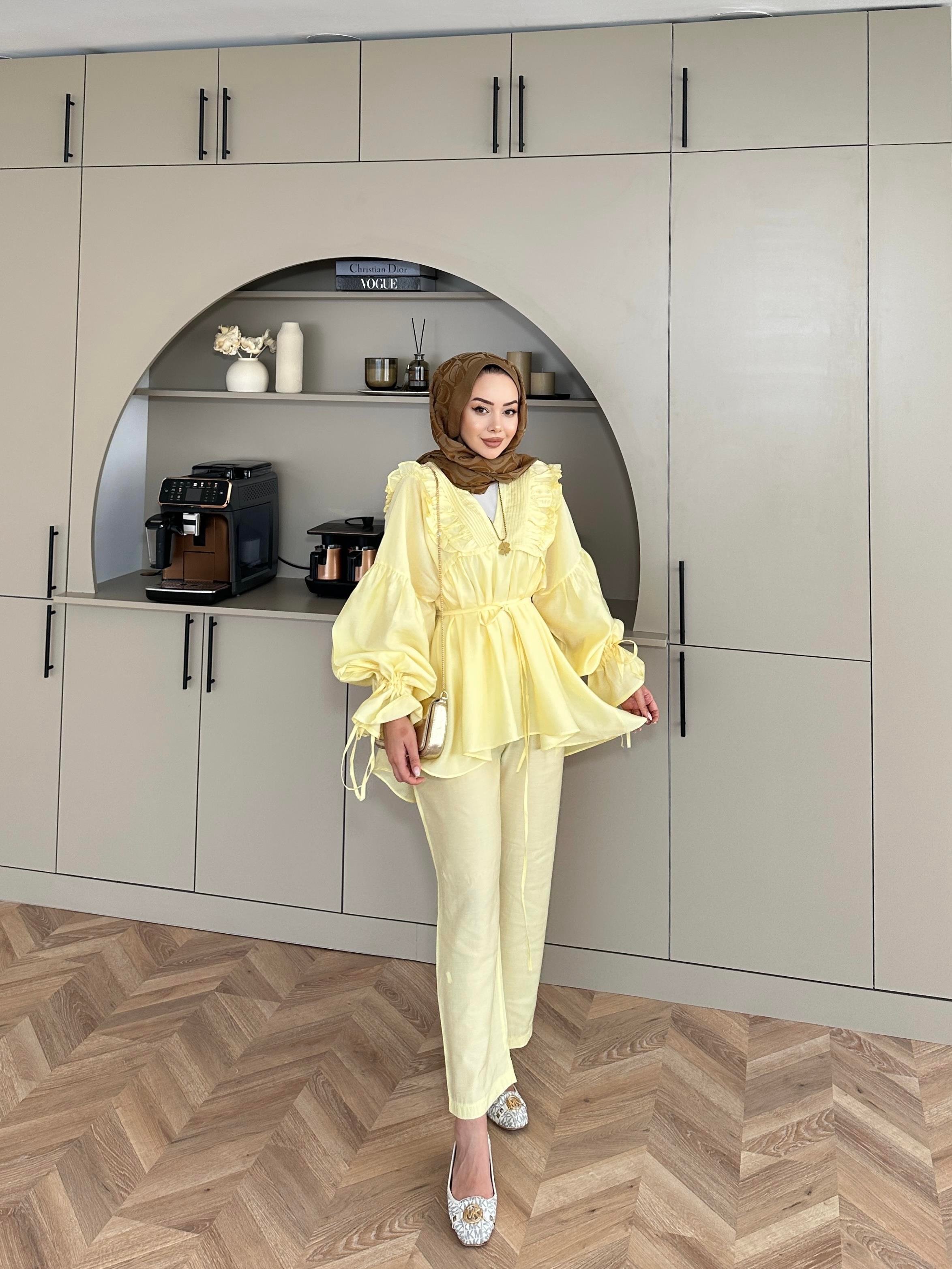 Faye Pantolonlu Takım Sarı