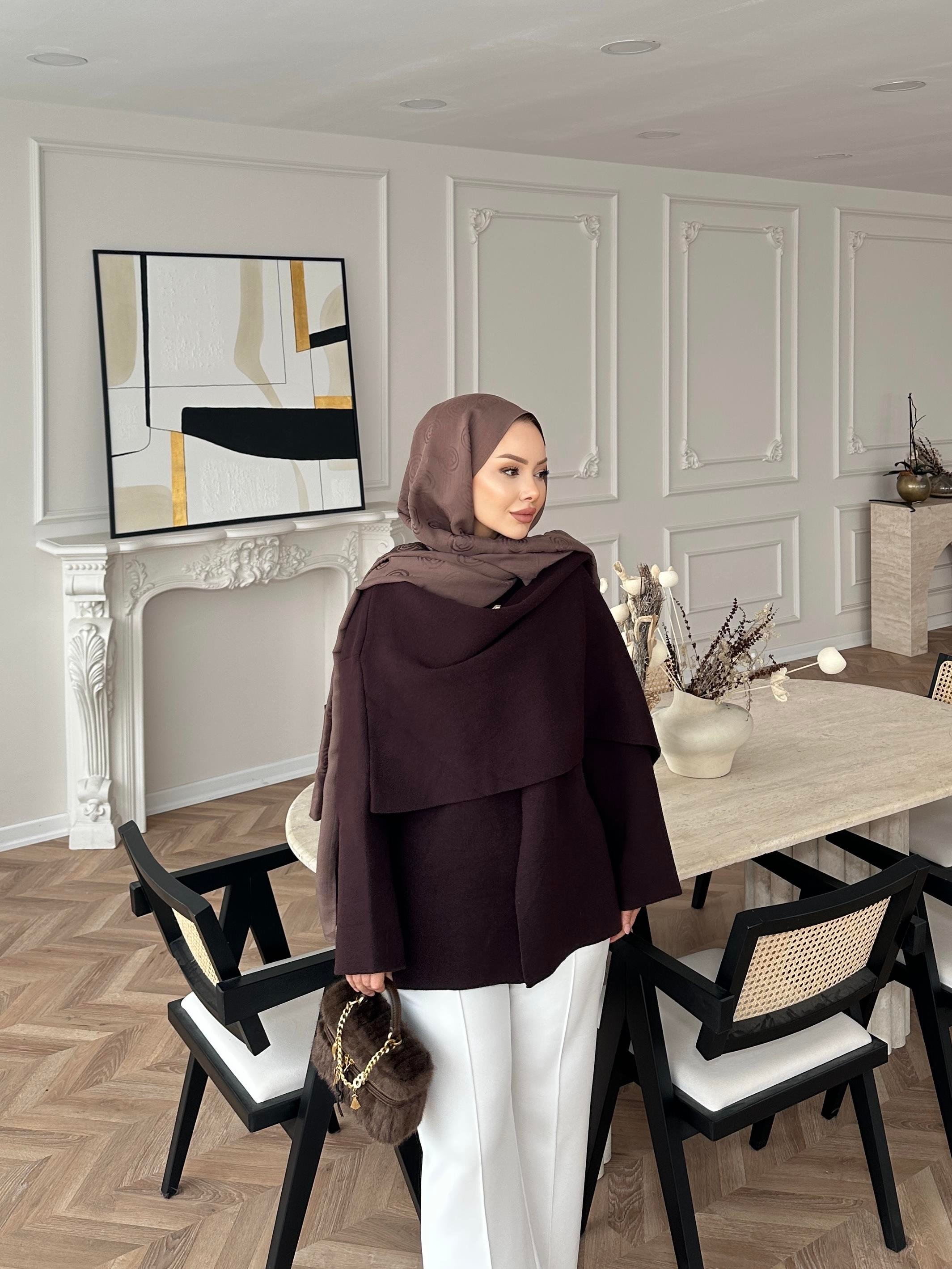 Ferla Şal Yaka Hırka Acı Kahve