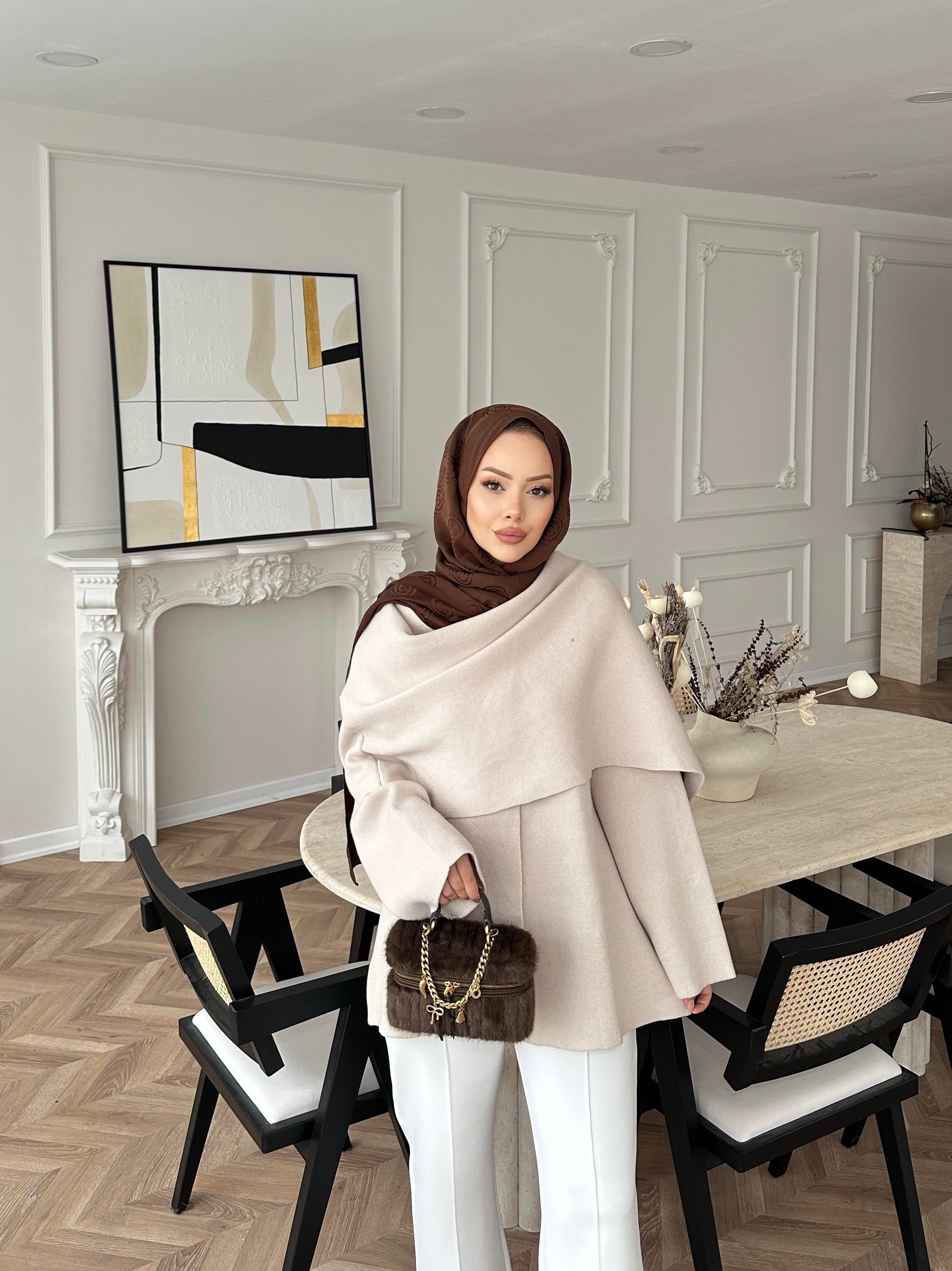 Ferla Şal Yaka Hırka Bej