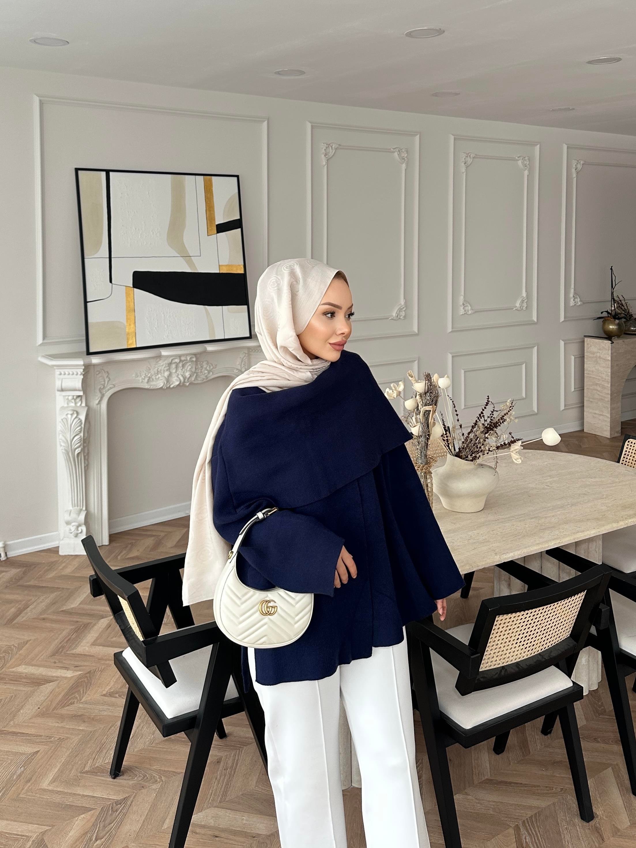 Ferla Şal Yaka Hırka Lacivert