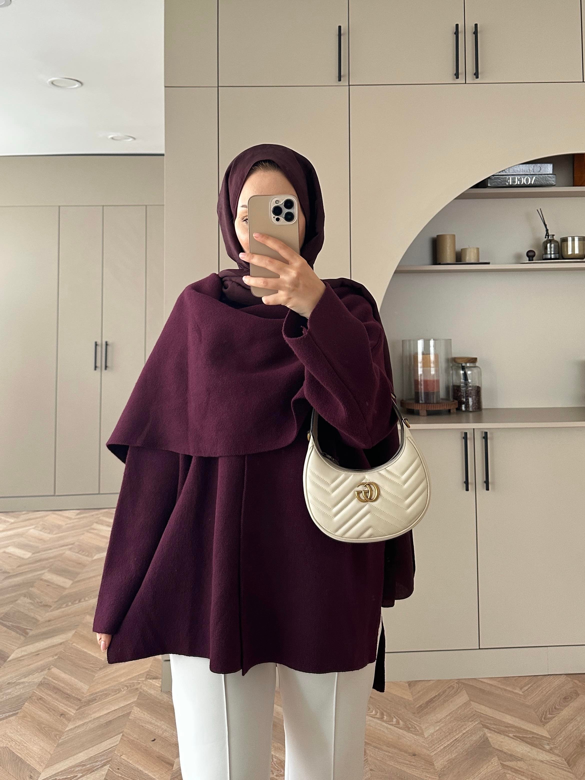 Ferla Şal Yaka Hırka Mürdüm