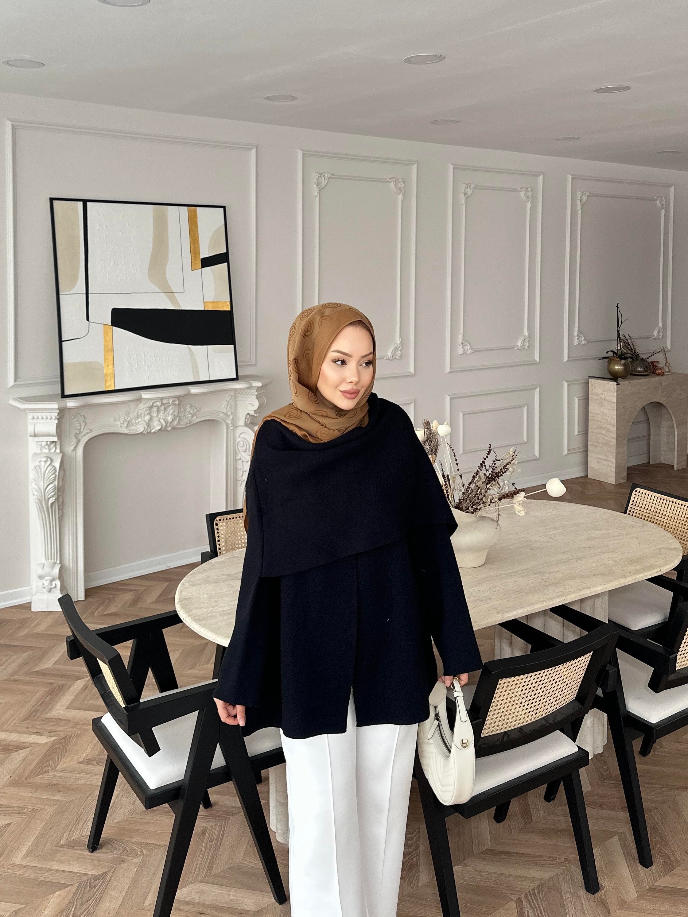 Ferla Şal Yaka Hırka Siyah