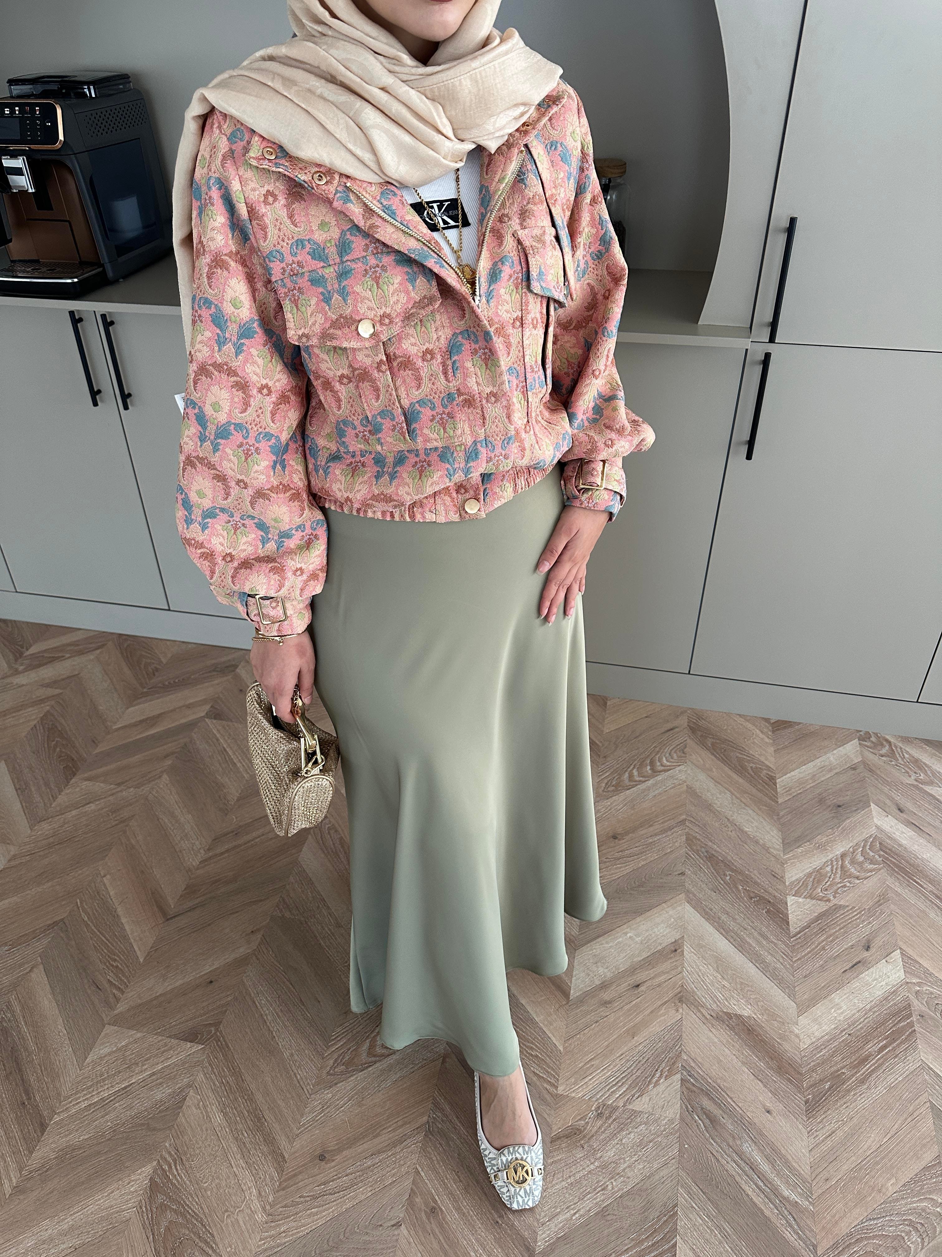 Flower Bomber Ceket Pembe