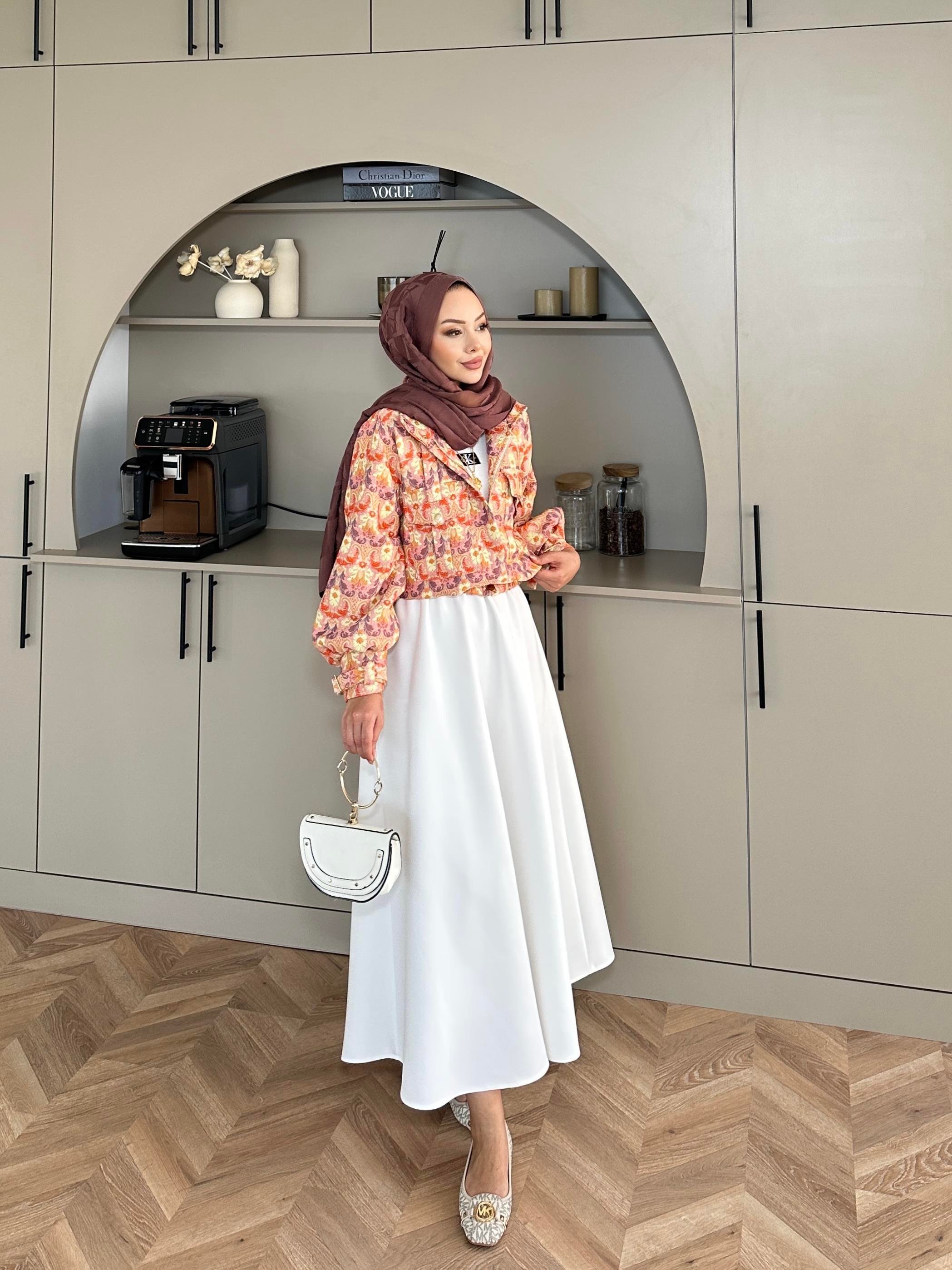 Flower Bomber Ceket Turuncu