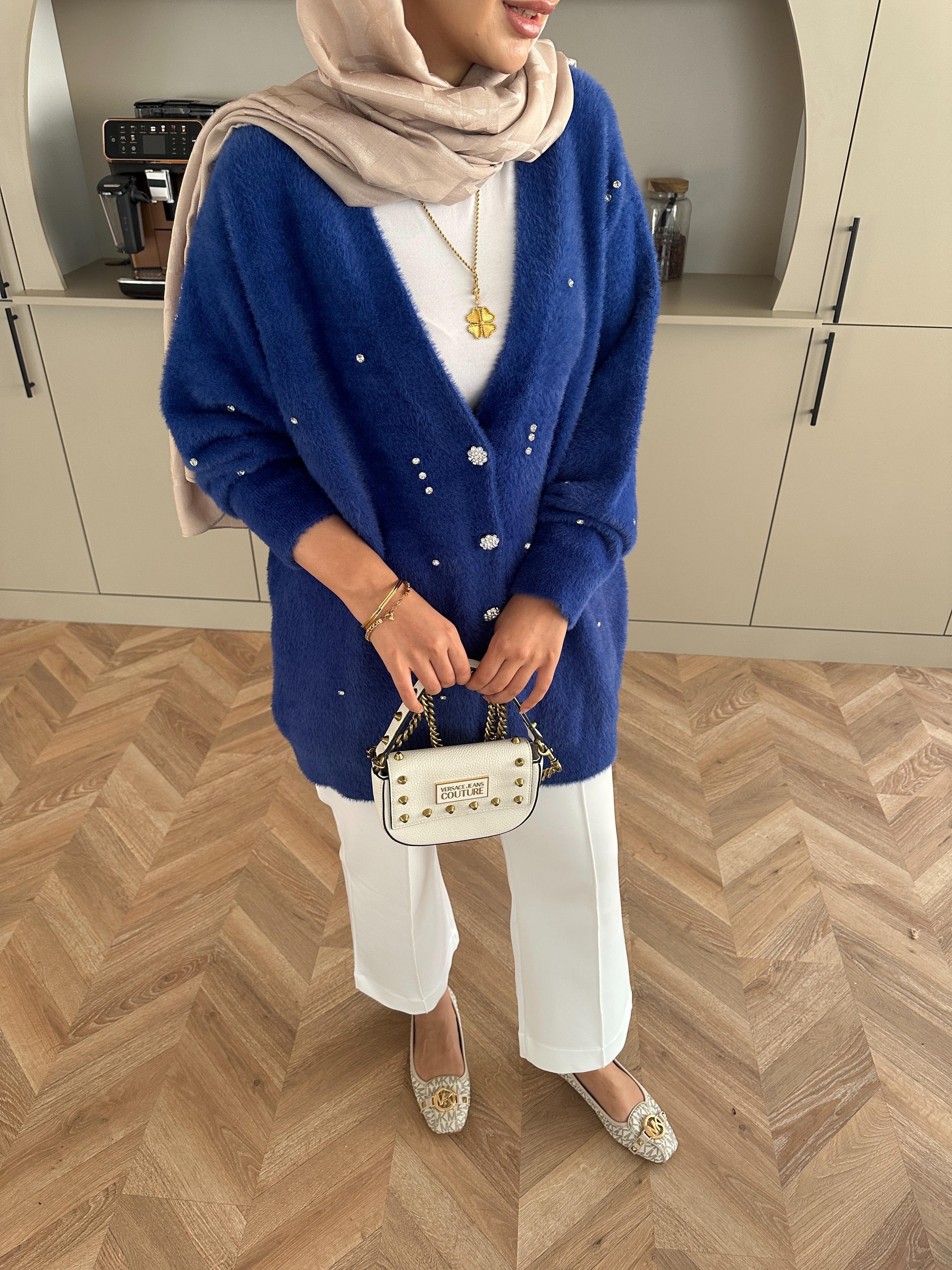 Frida Angora Hırka Mavi