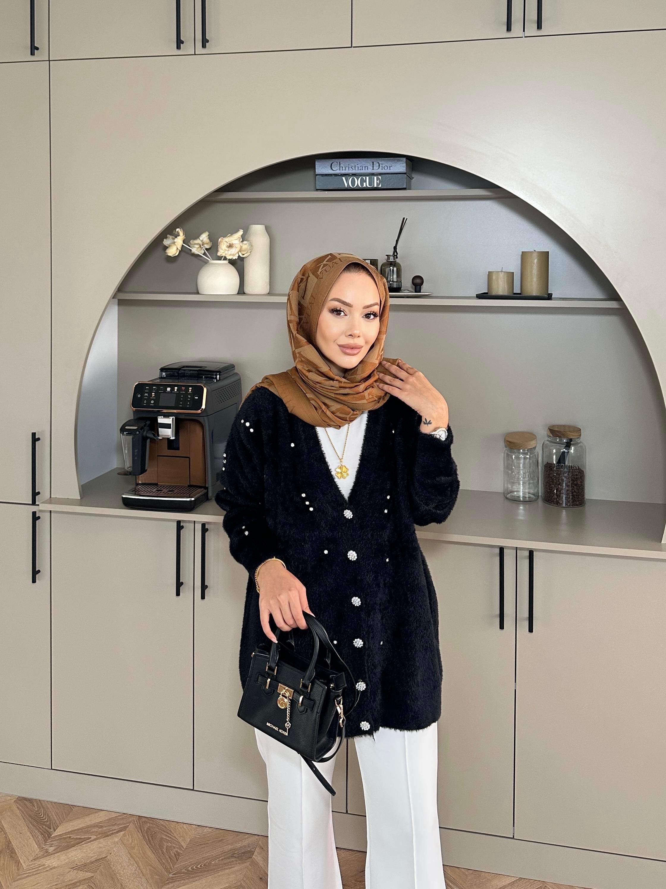 Frida Angora Hırka Siyah