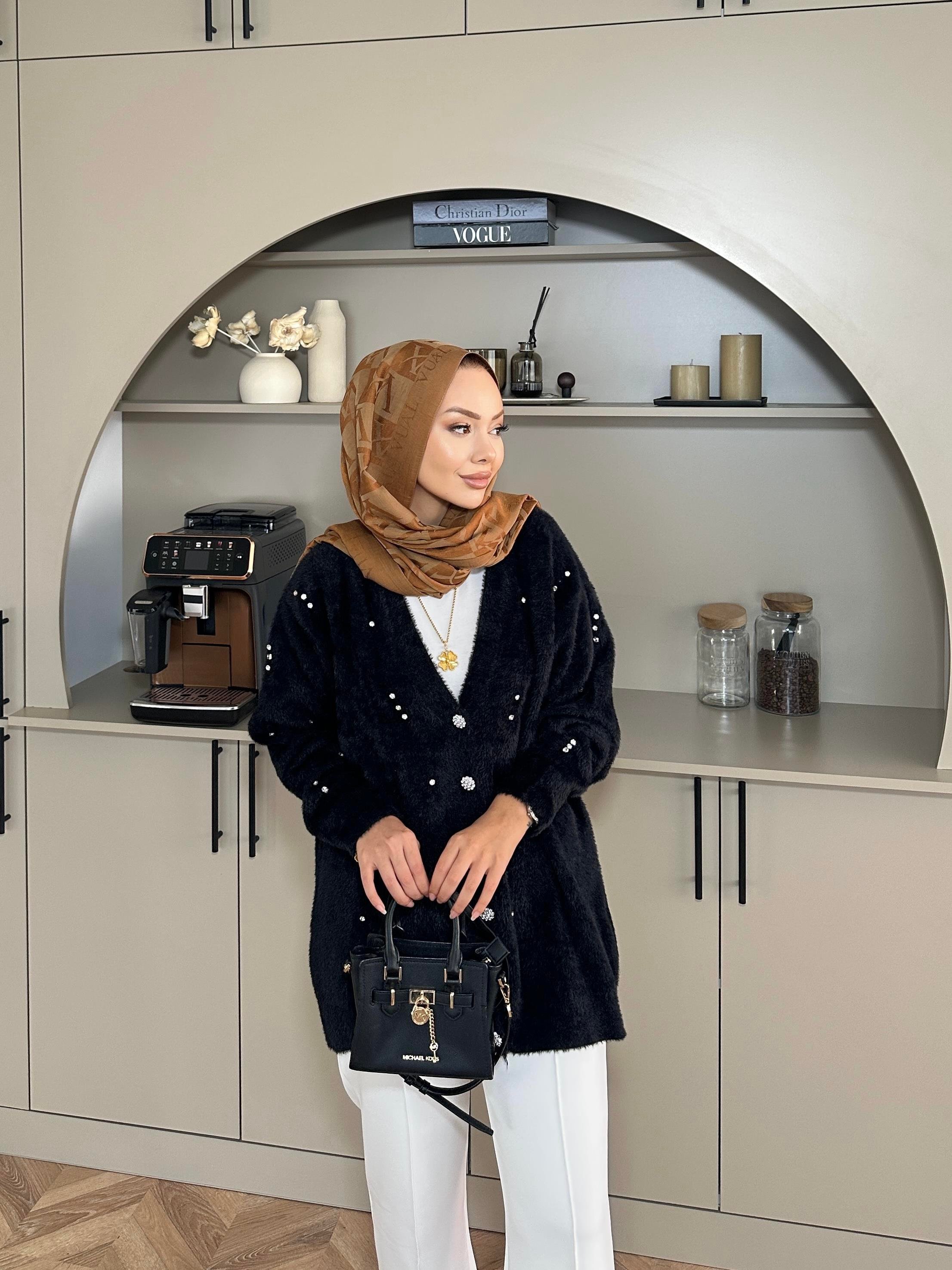 Frida Angora Hırka Siyah