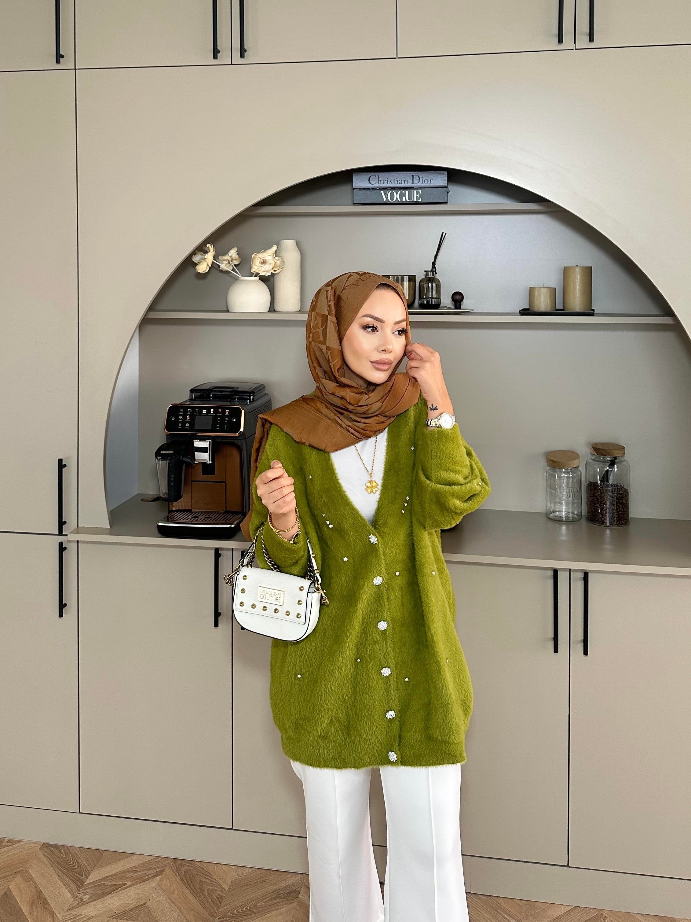 Frida Angora Hırka Yeşil