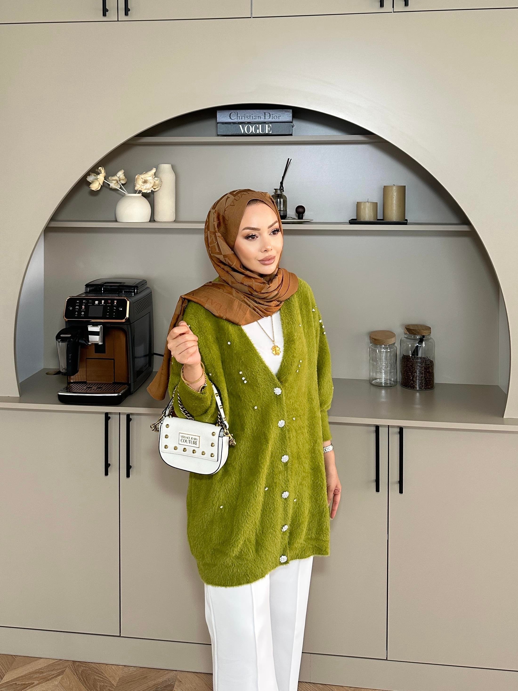 Frida Angora Hırka Yeşil