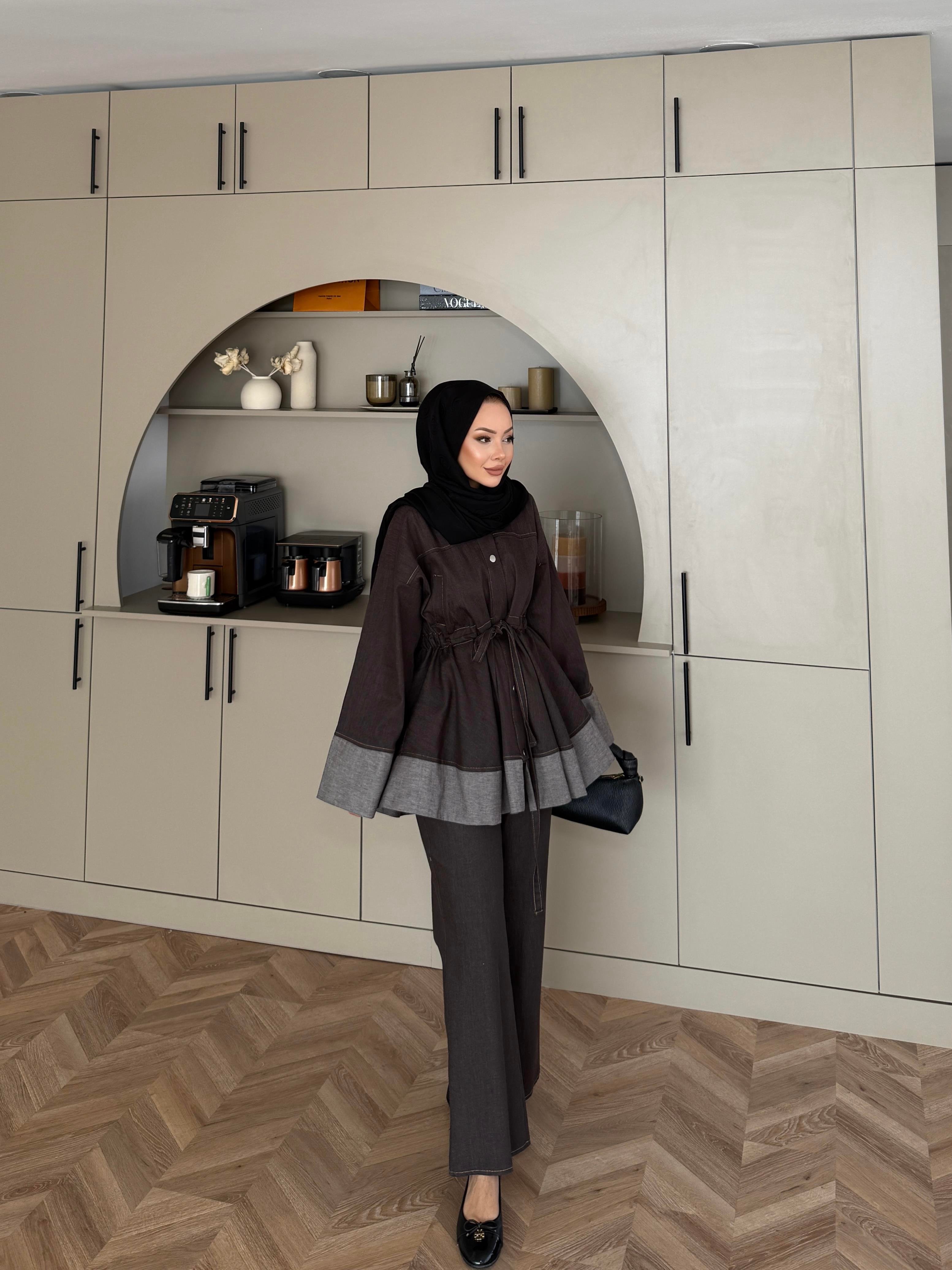 Gisa Pantolonlu Takım Kahve