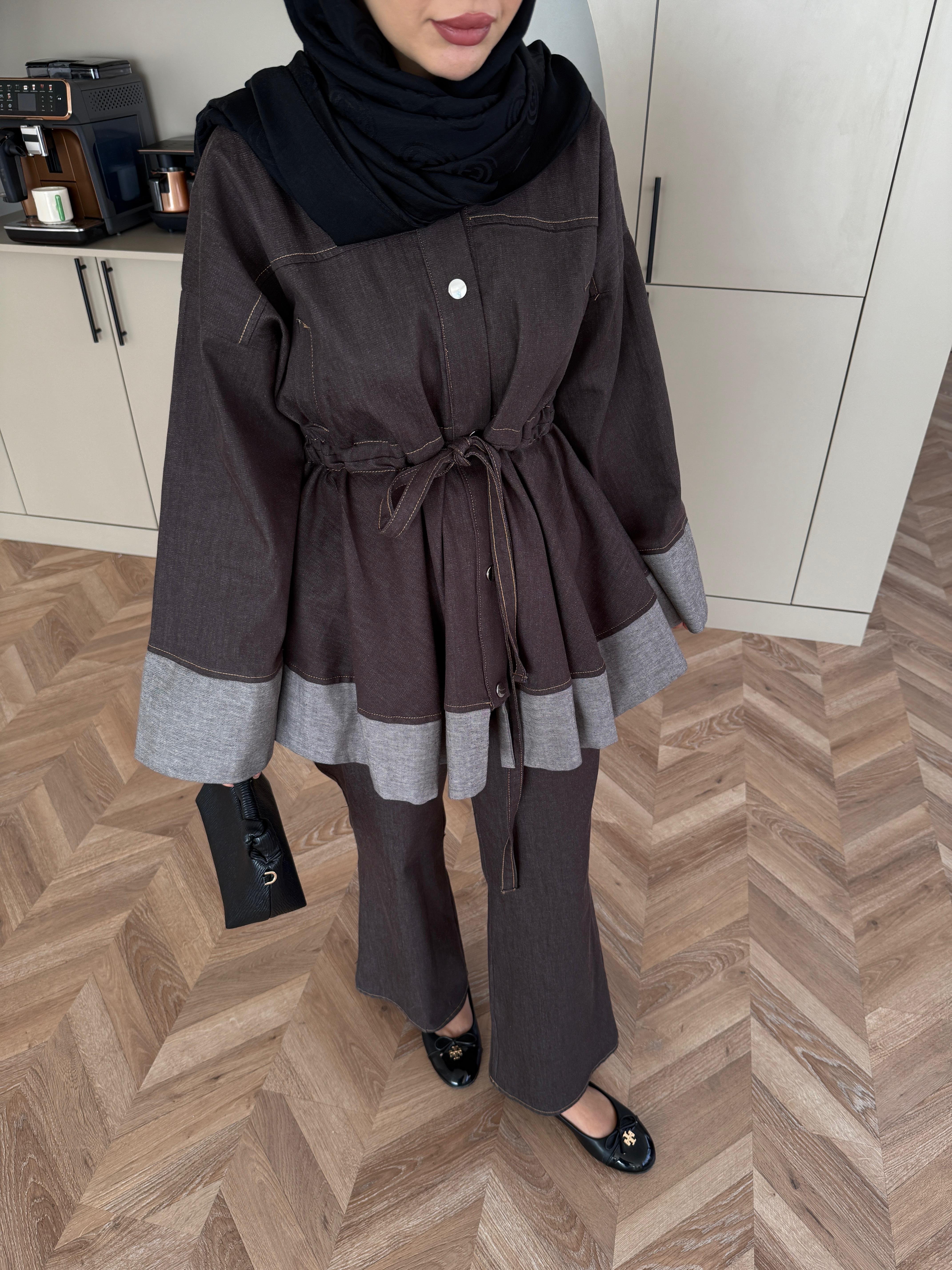 Gisa Pantolonlu Takım Kahve