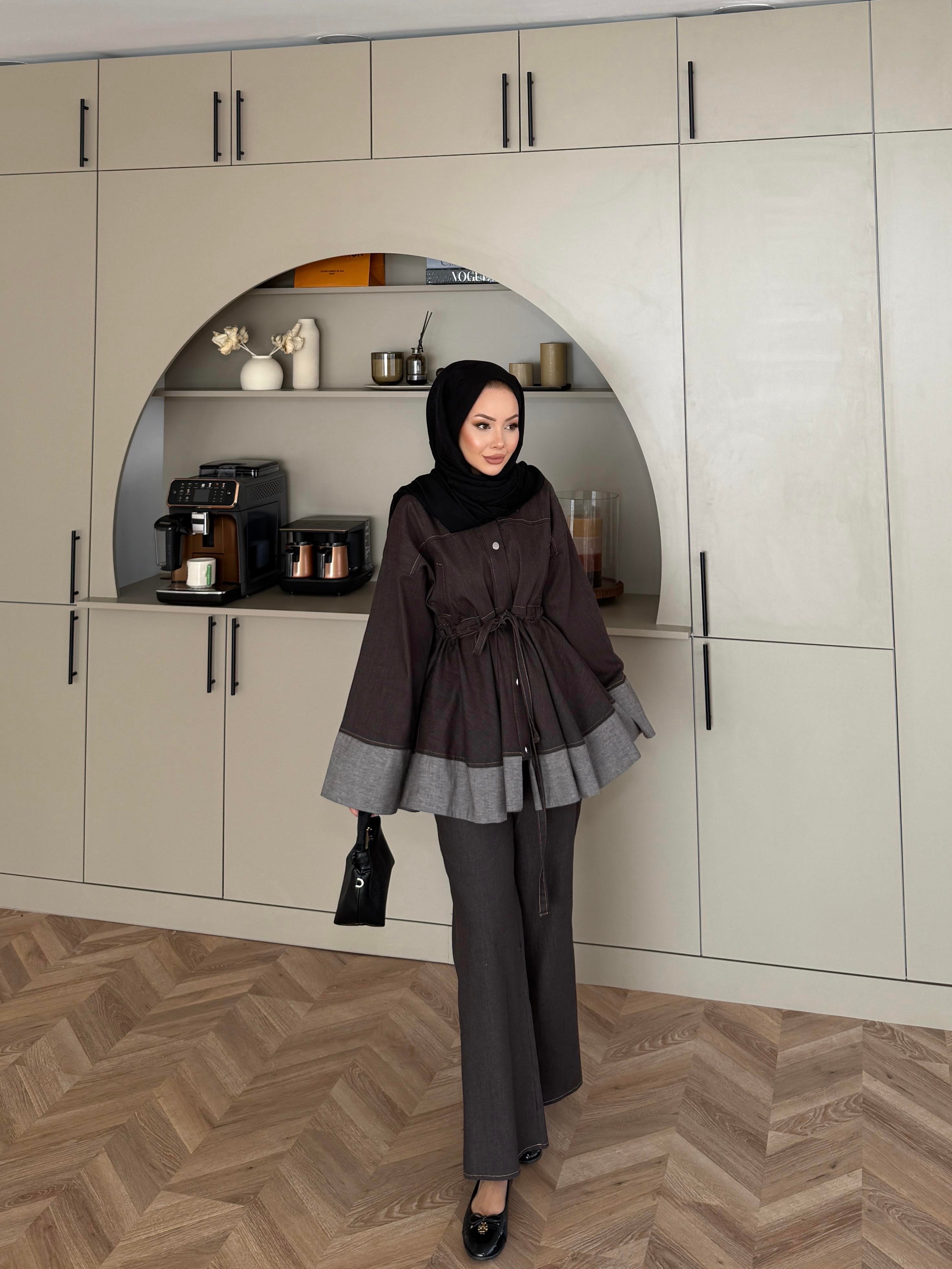 Gisa Pantolonlu Takım Kahve