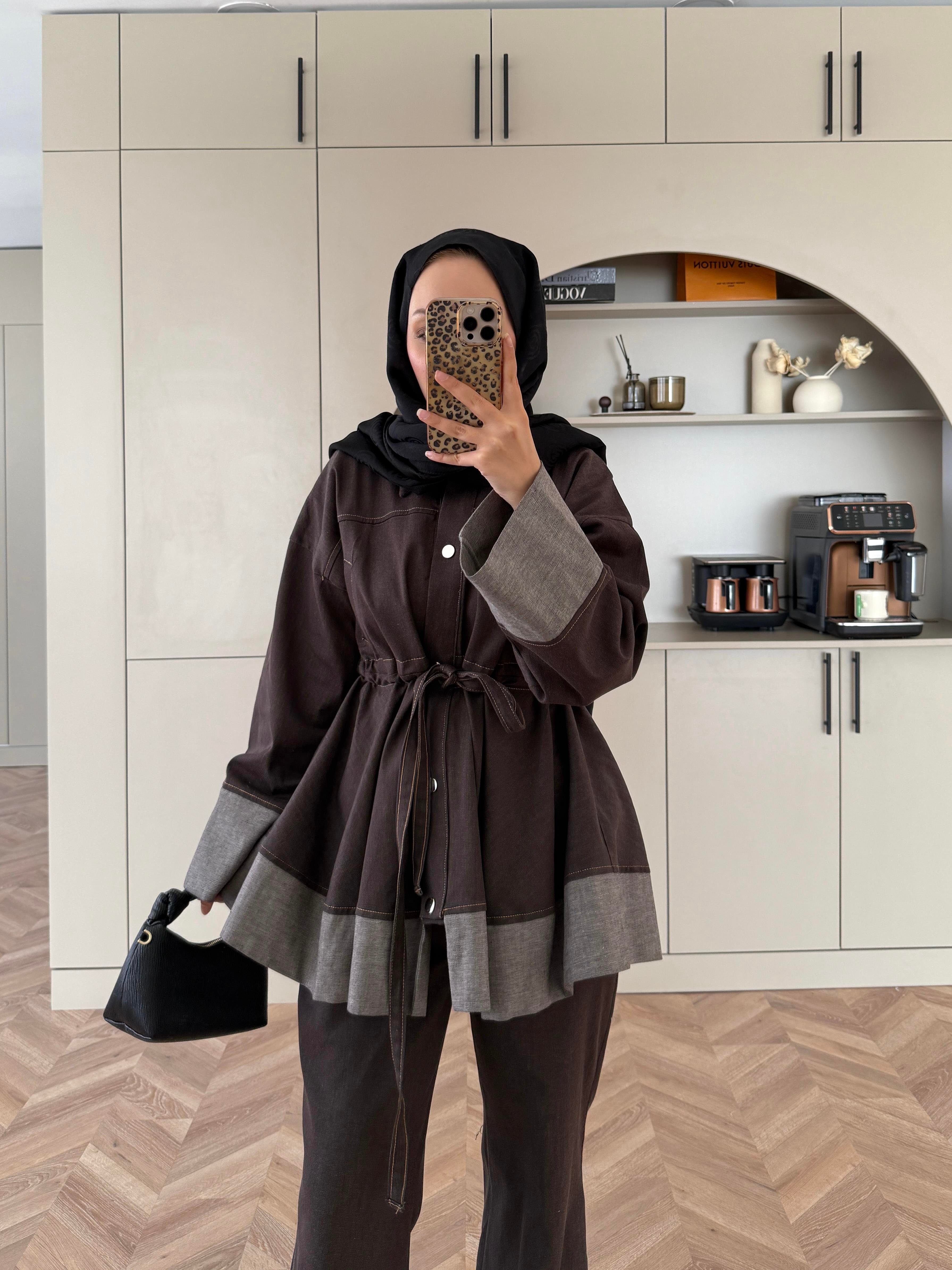 Gisa Pantolonlu Takım Kahve