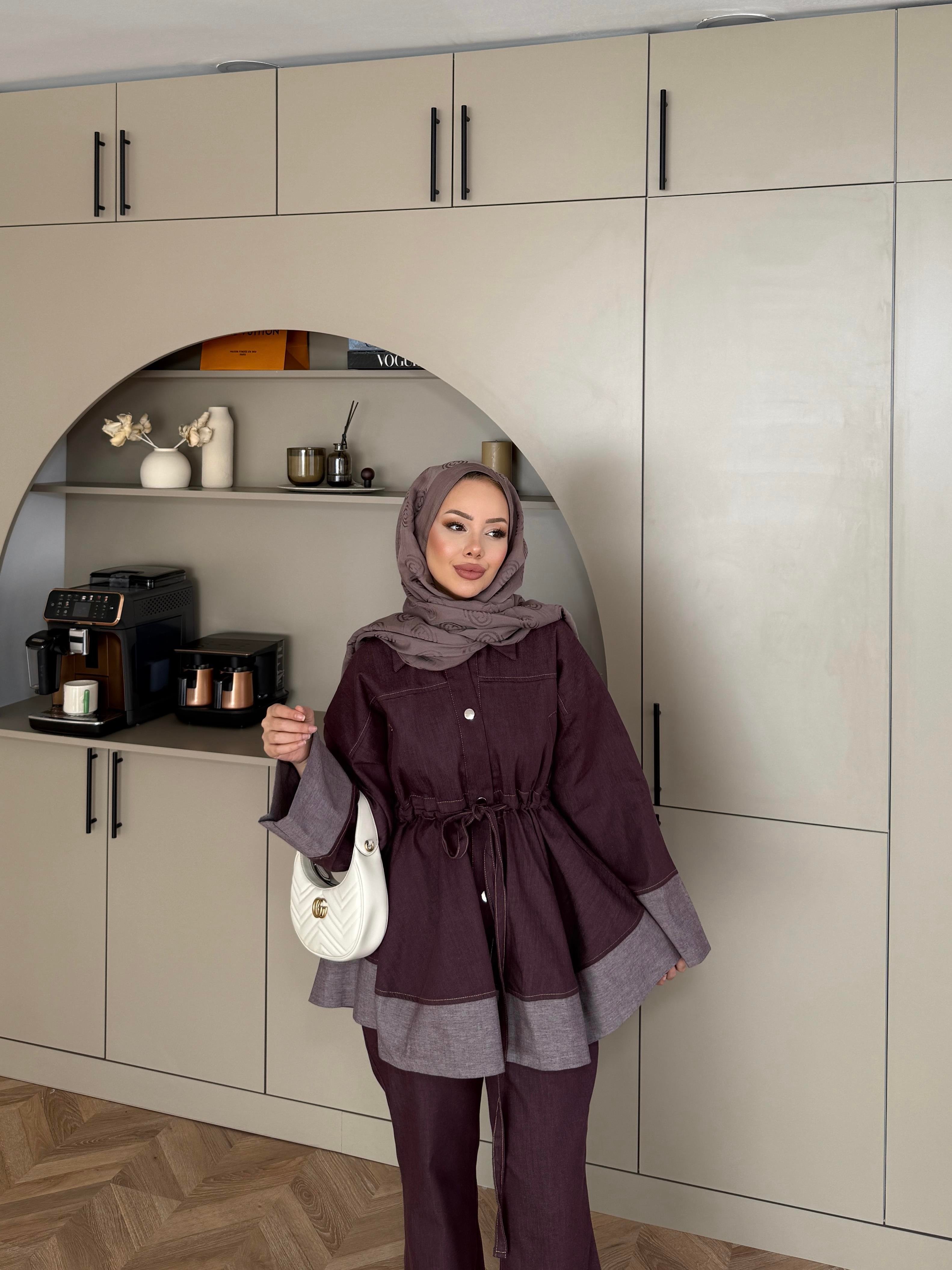 Gisa Pantolonlu Takım Vişne