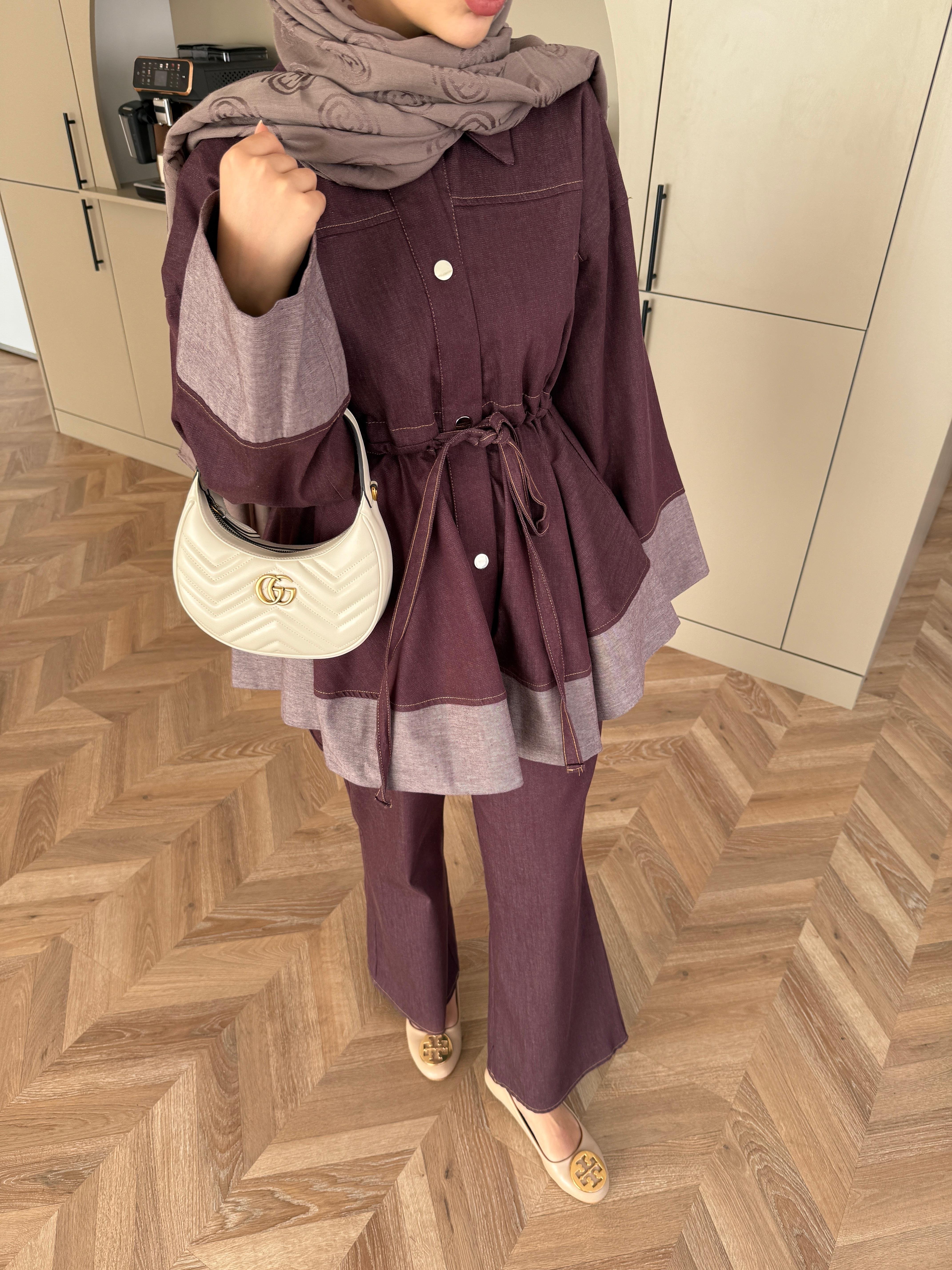 Gisa Pantolonlu Takım Vişne