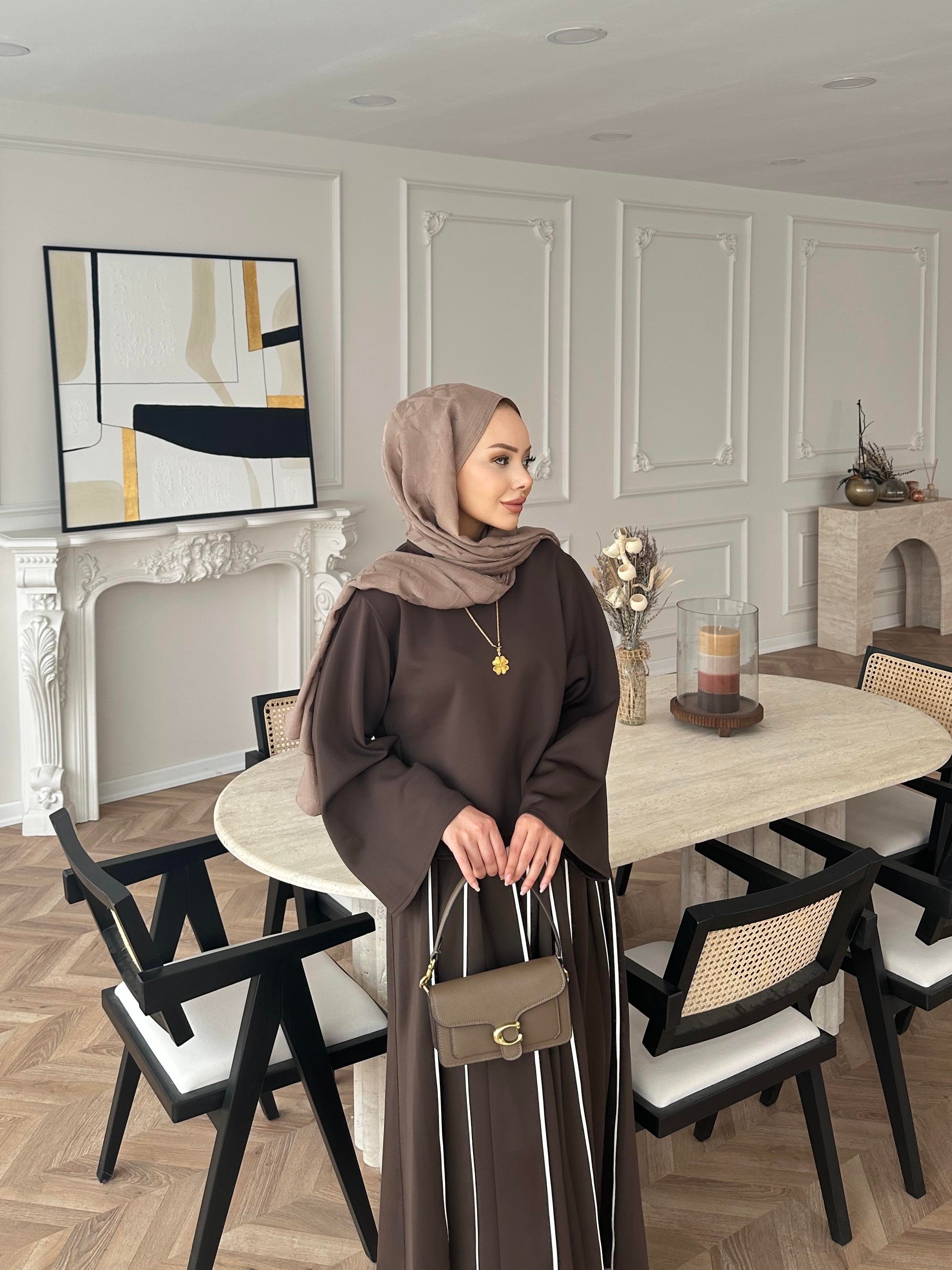 Grayle Biye Detaylı Scuba Etekli Takım Kahve