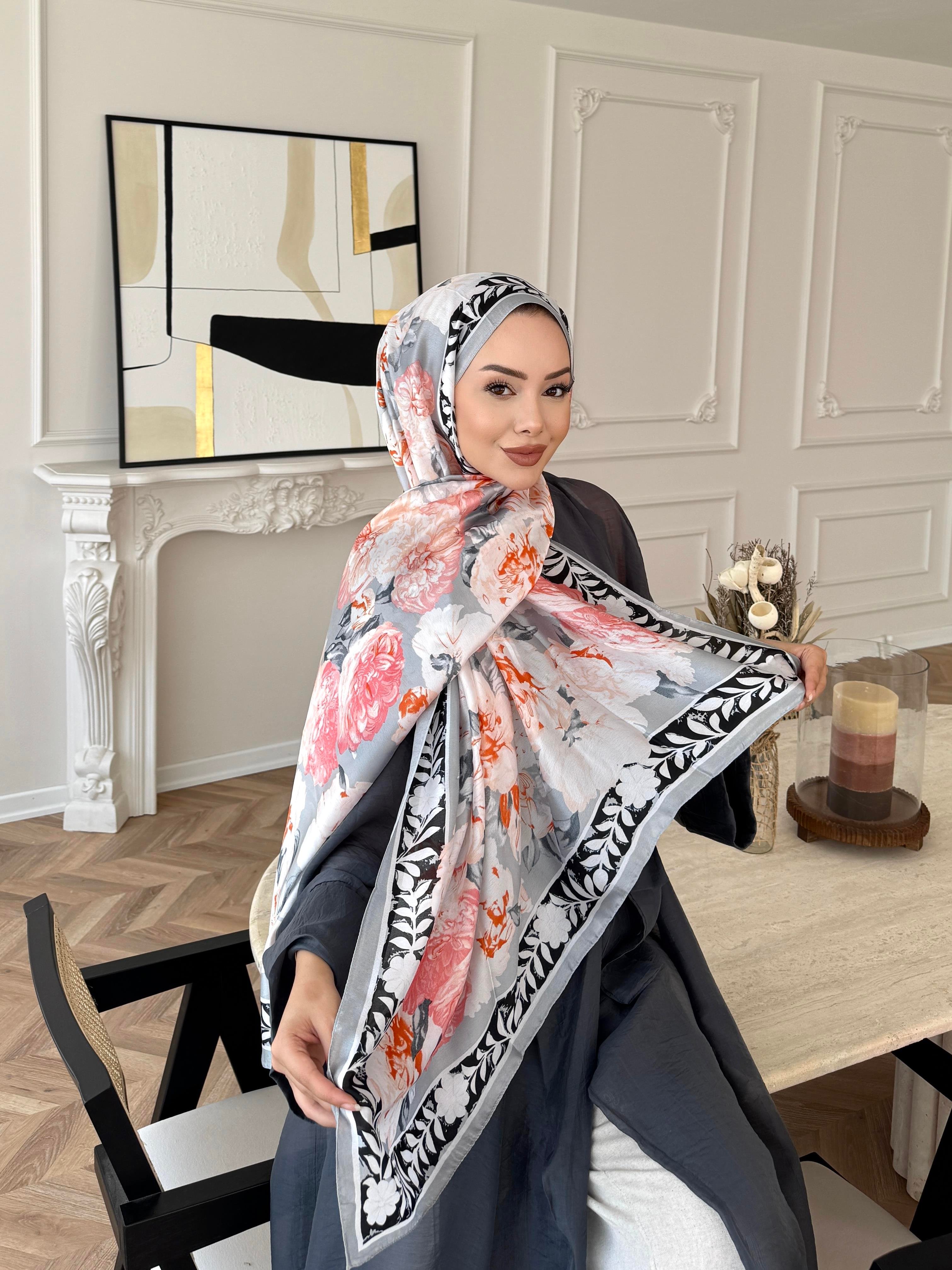 Gül Desen İthal Vual Şal Nar Çiçeği