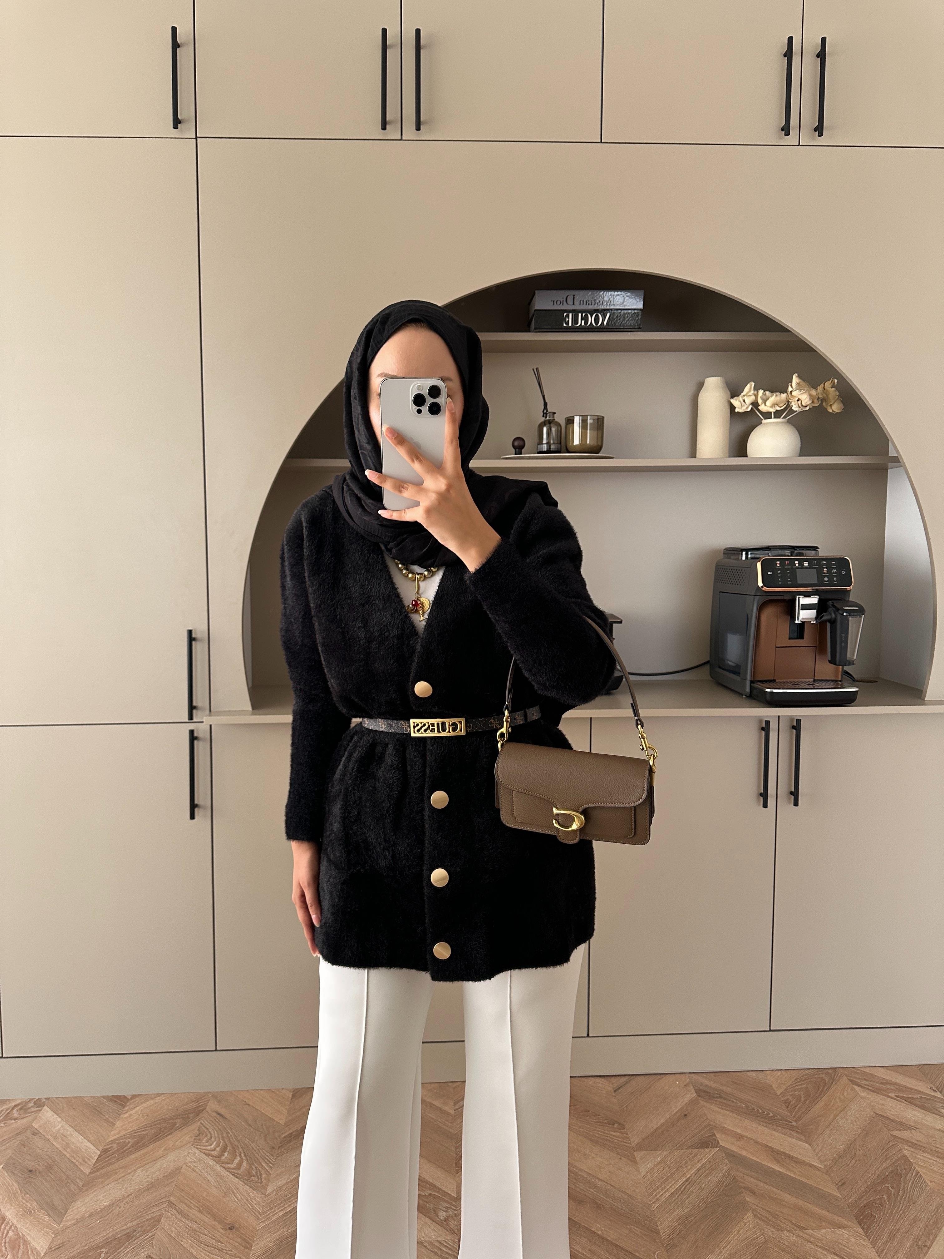 Hadley Sakallı Hırka Siyah