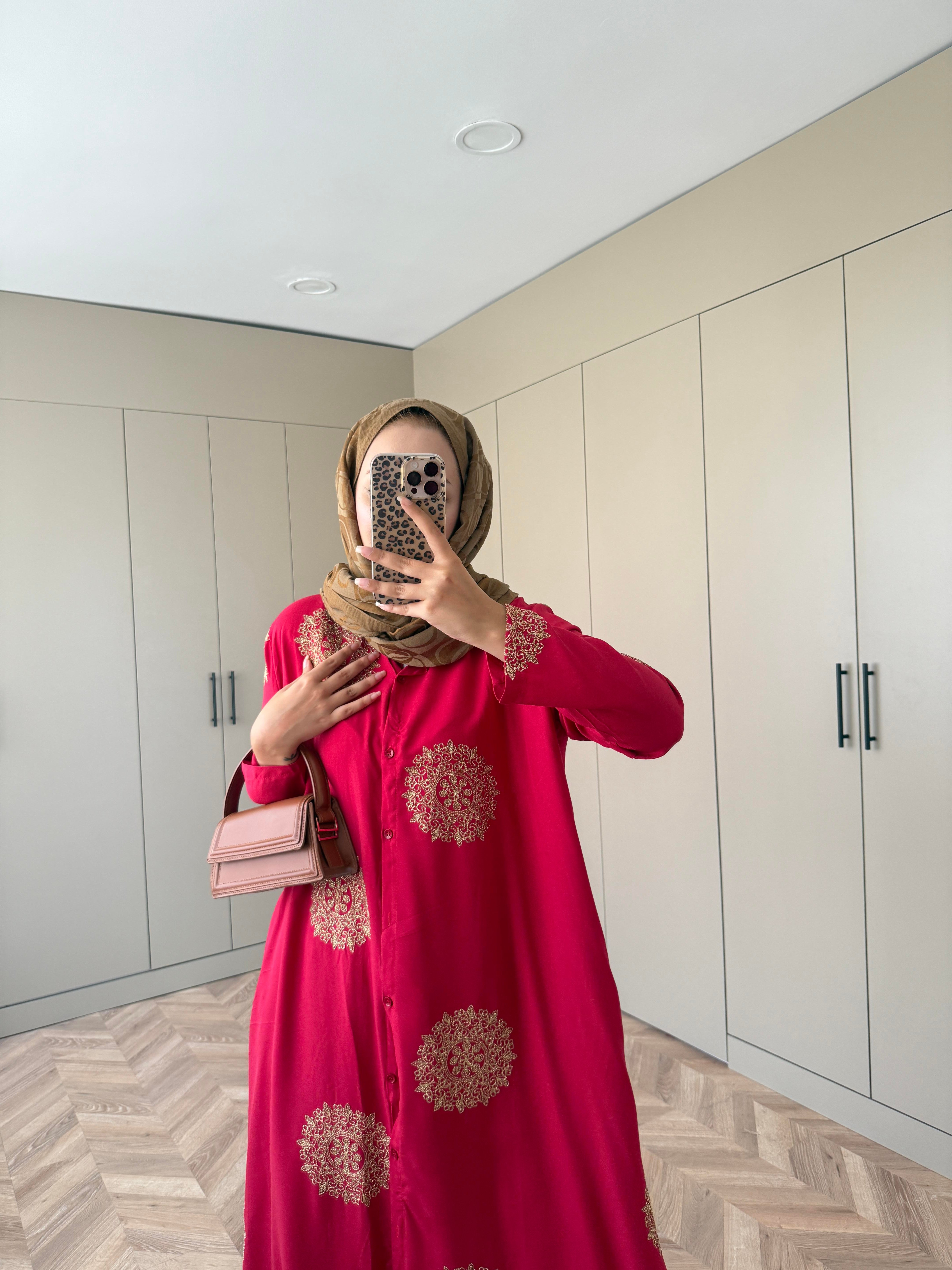 Hazel Pantolonlu Takım Kırmızı