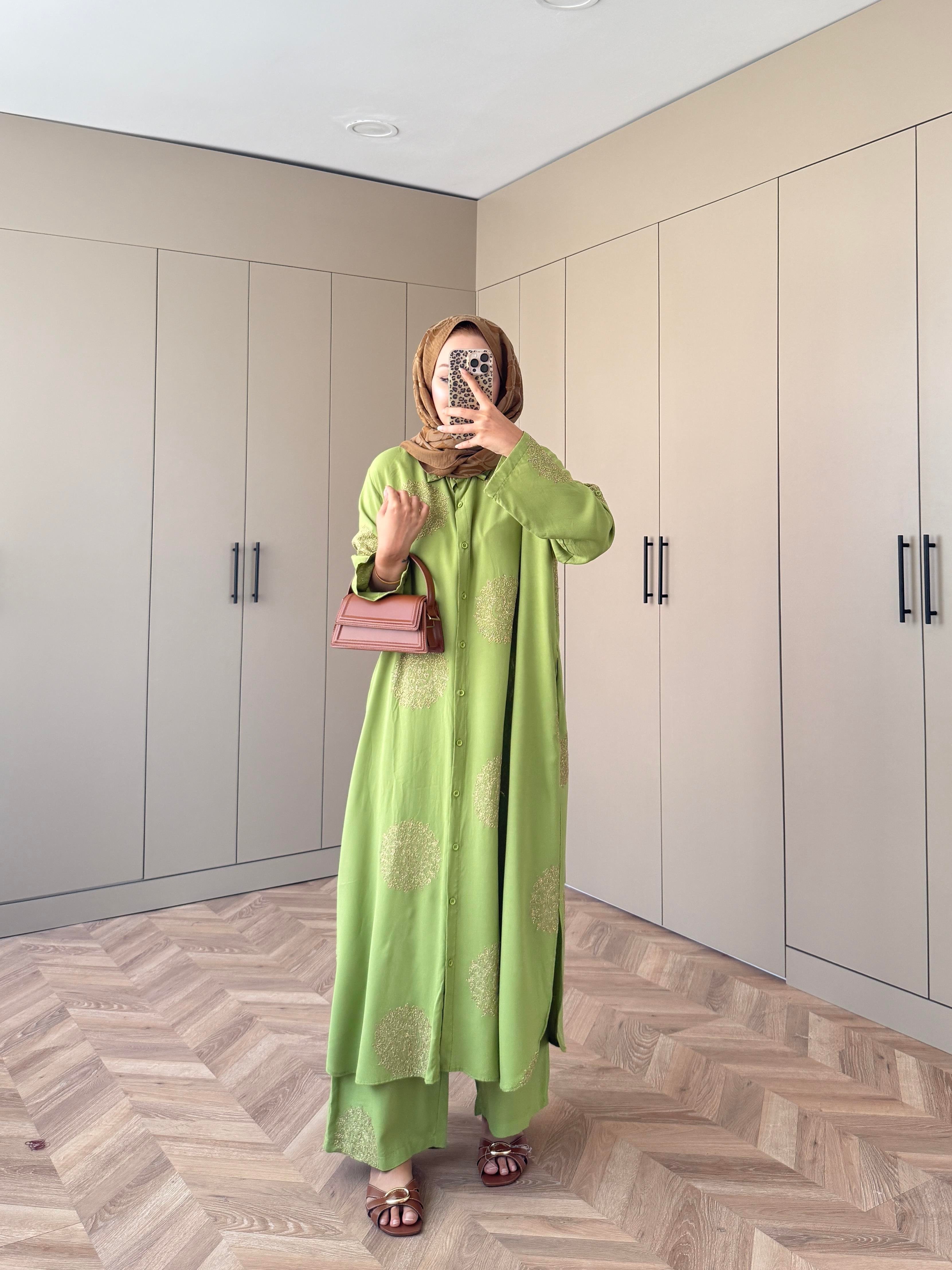 Hazel Pantolonlu Takım Yeşil