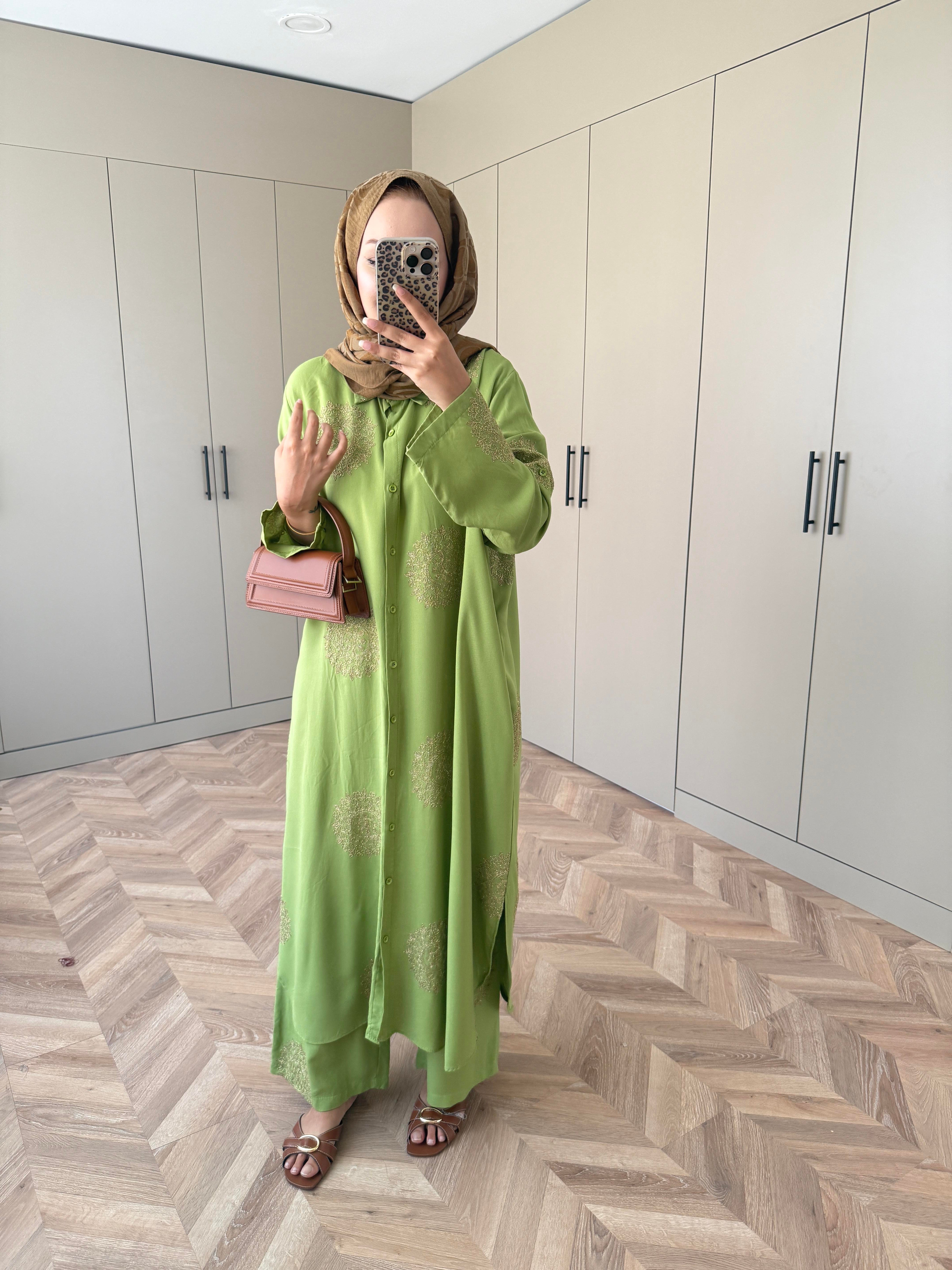 Hazel Pantolonlu Takım Yeşil