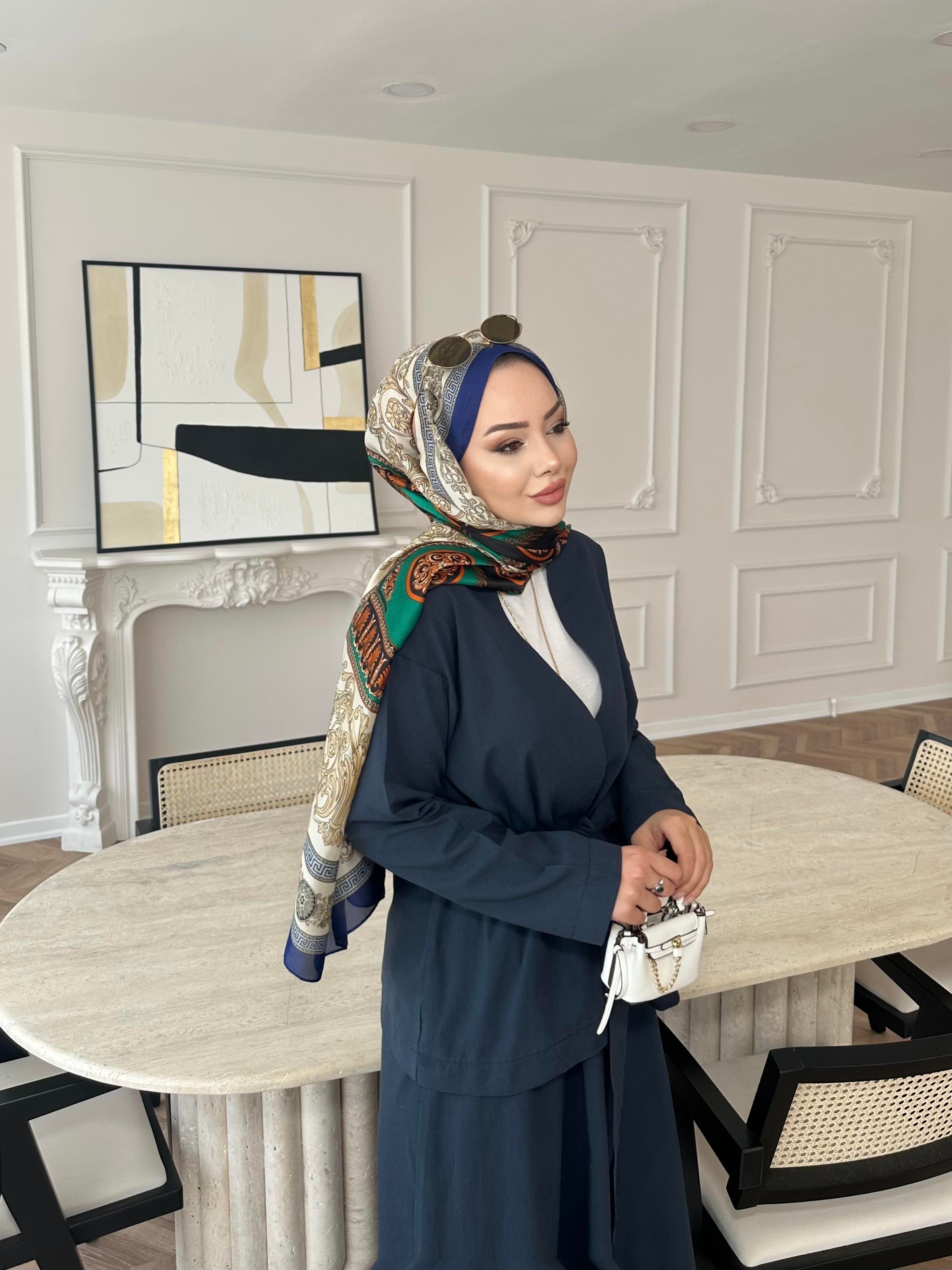 Liyuza Keten Etekli Takım Lacivert