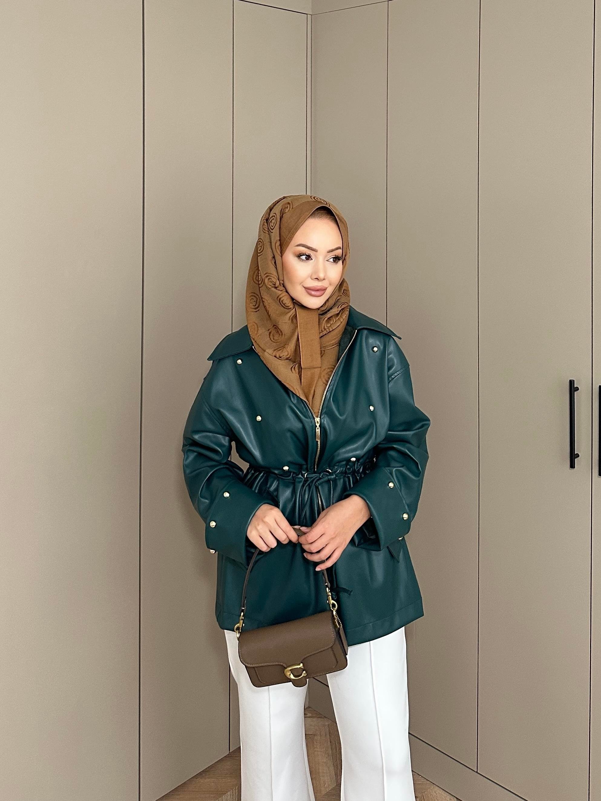 Henry Deri Ceket Zümrüt