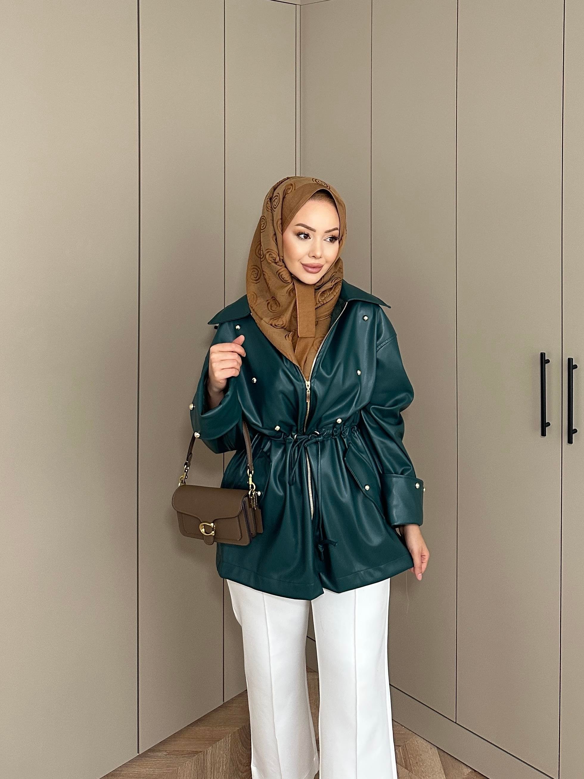 Henry Deri Ceket Zümrüt