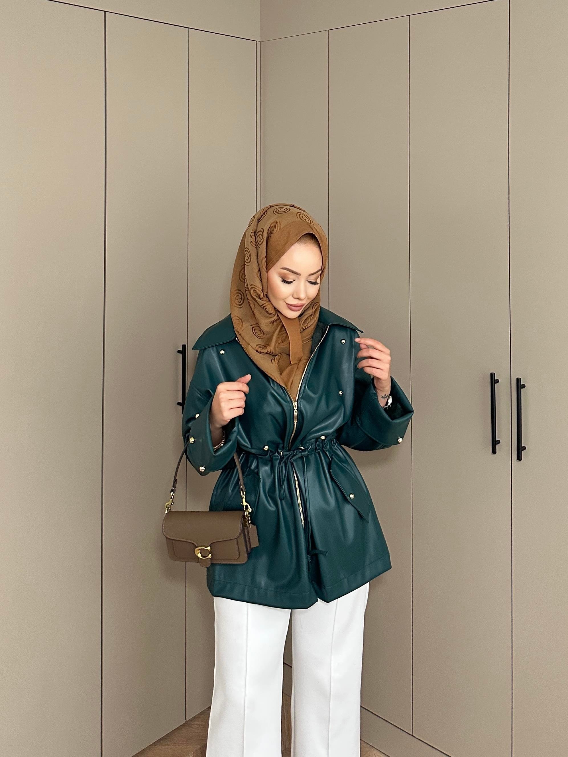 Henry Deri Ceket Zümrüt