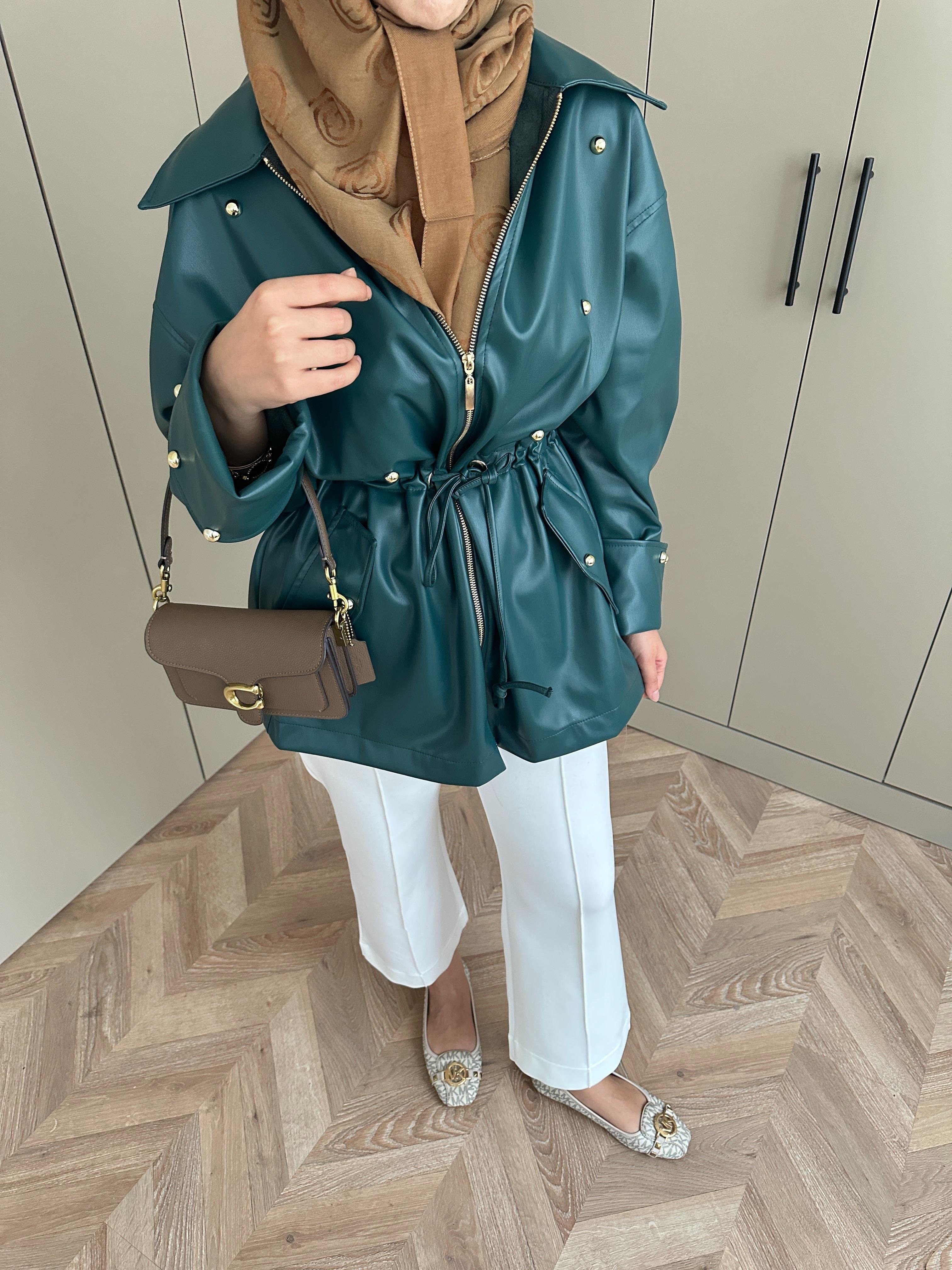 Henry Deri Ceket Zümrüt