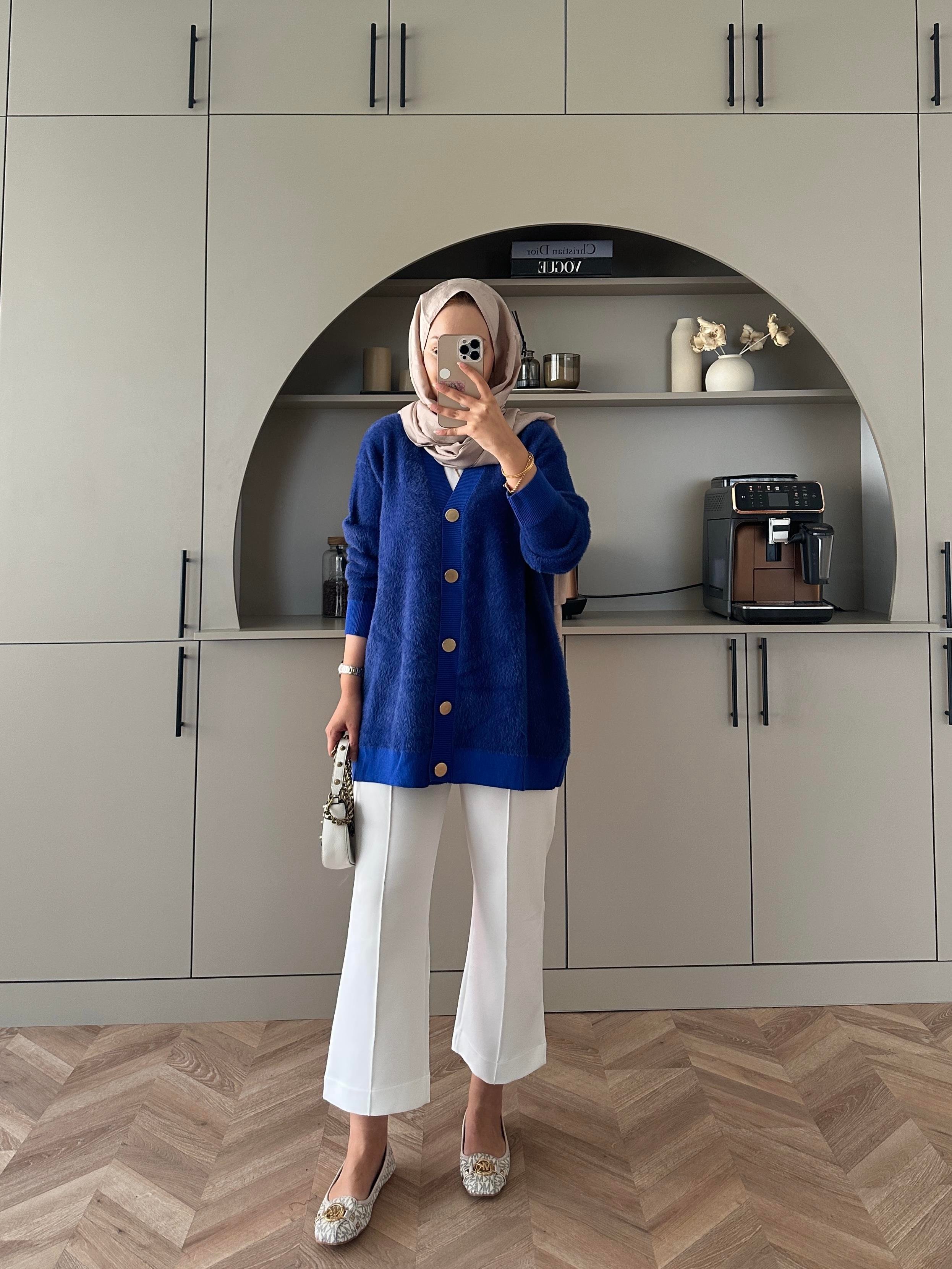 Hope Angora Hırka Mavi